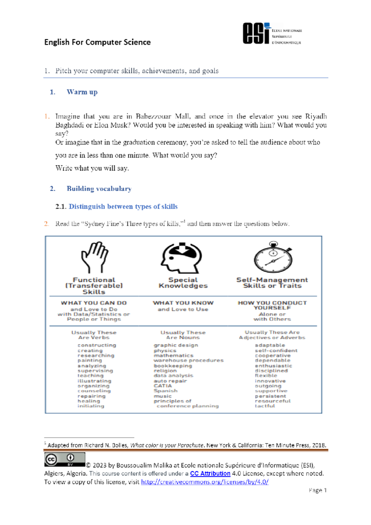 Module 1 Pitch your computer skills, achievements and goals - MAN 3240 ...