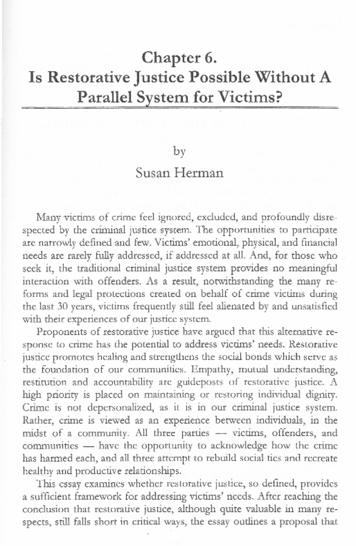 Chapt 6 Is R J Possible without a Parallel System for Victims - Chapter ...