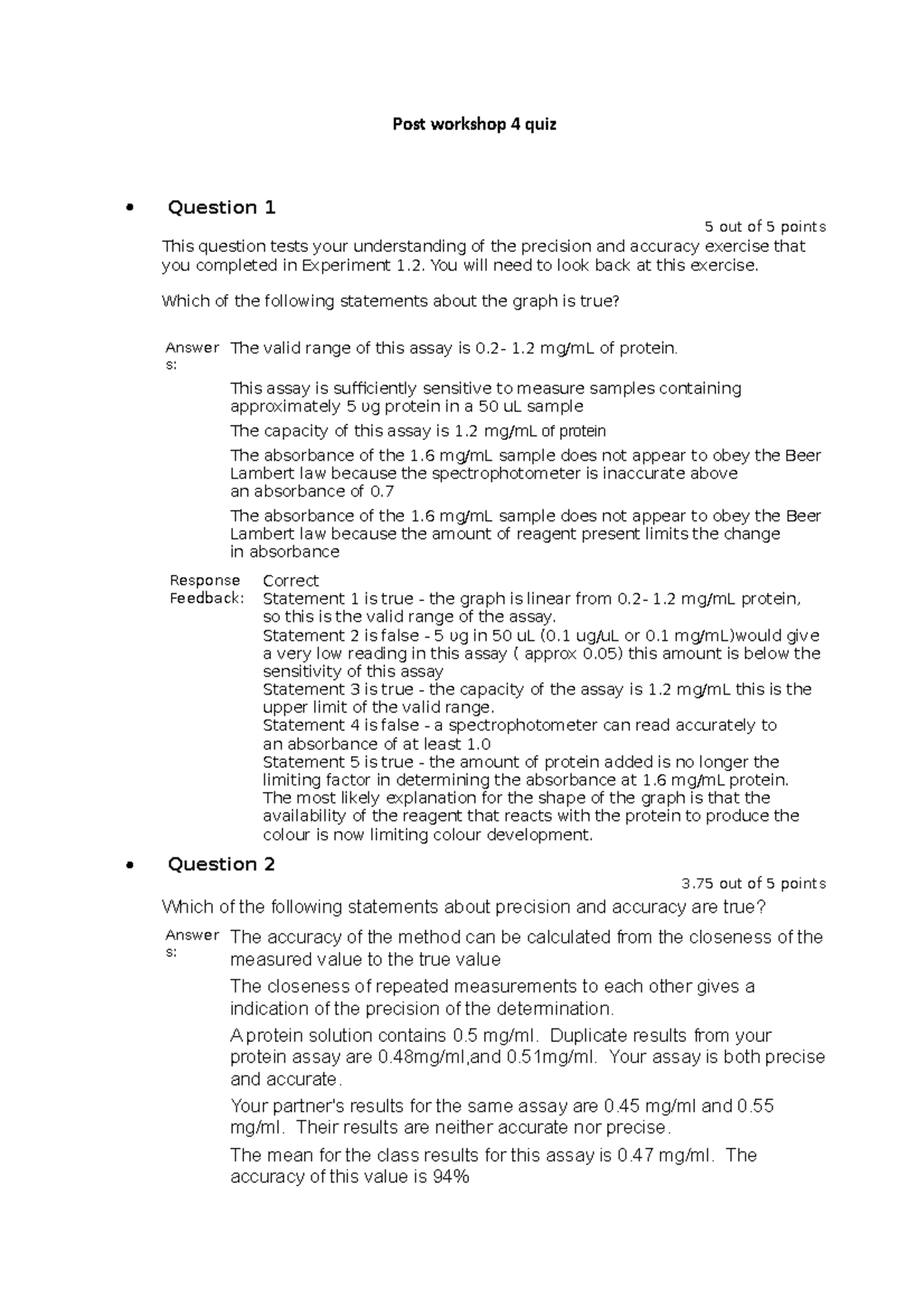 Quiz 2021 questions and answers - Post workshop 4 quiz Question 1 5 out ...