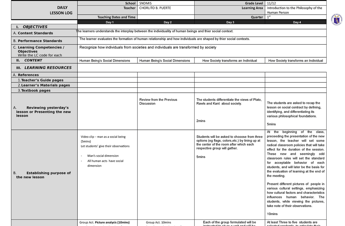 PPT Q2 Week f The Human Person in Societ - Accountancy, Business and ...