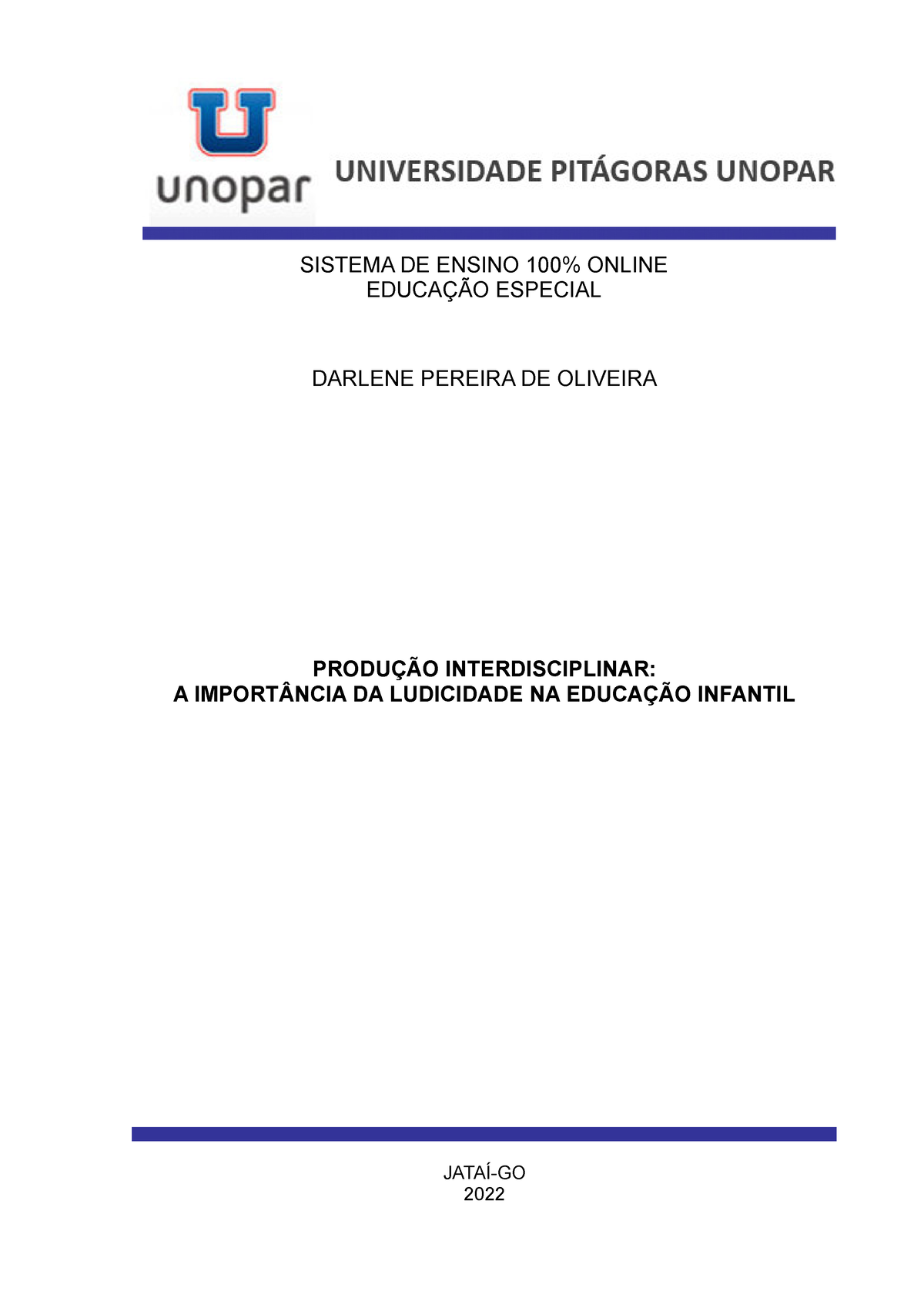 A IMPORTÂNCIA DA LUDICIDADE NA EDUCAÇÃO INFANTIL - SISTEMA DE ENSINO ...