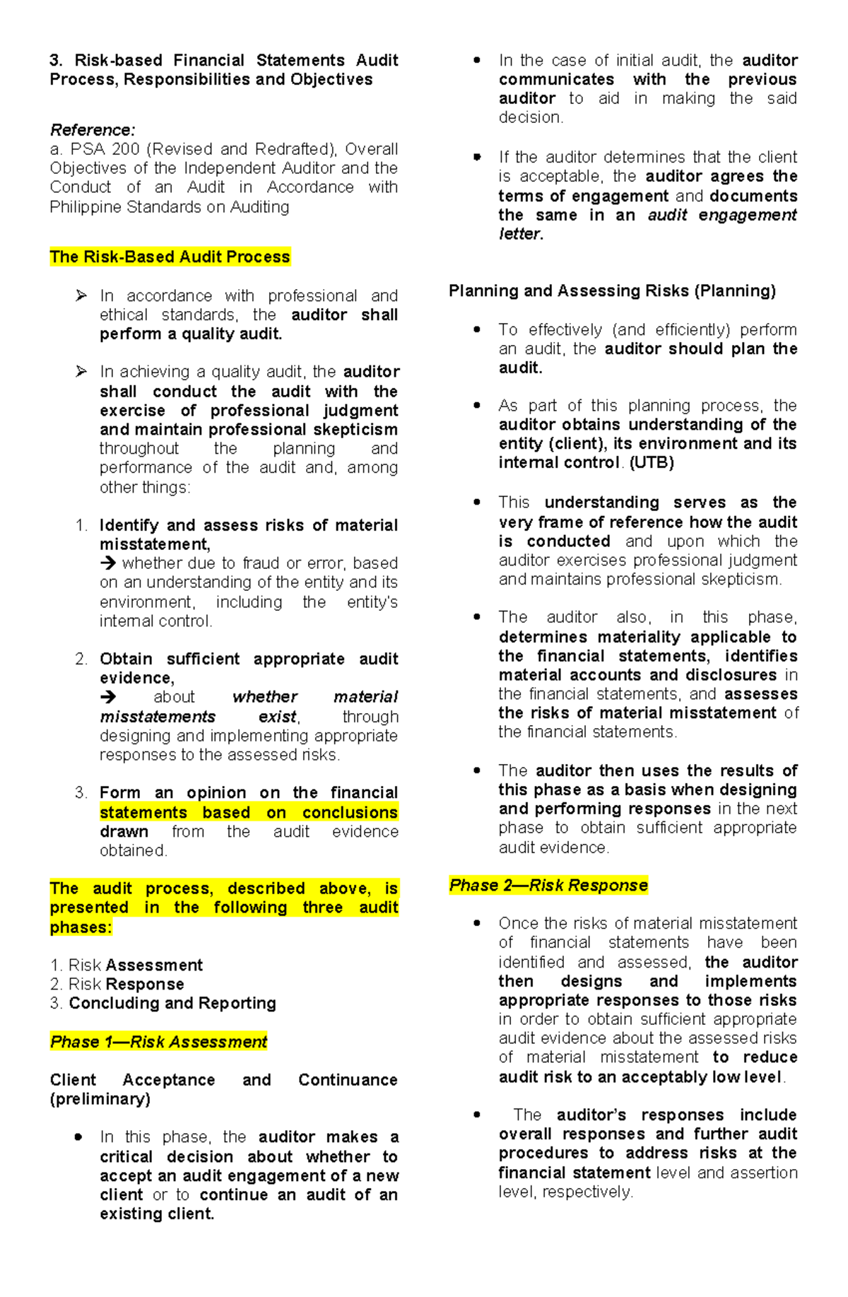 3 RISK Based Process - audit theo - Risk-based Financial Statements ...