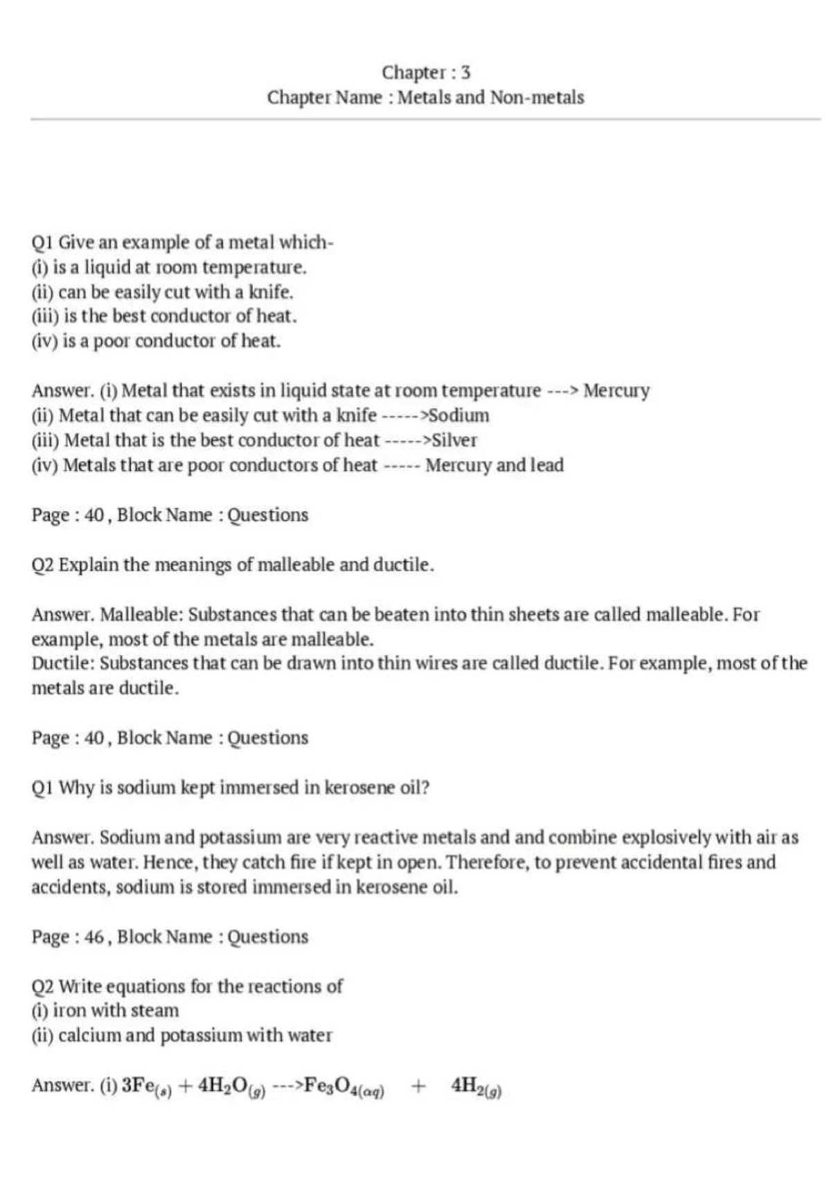 case study questions for metals and non metals