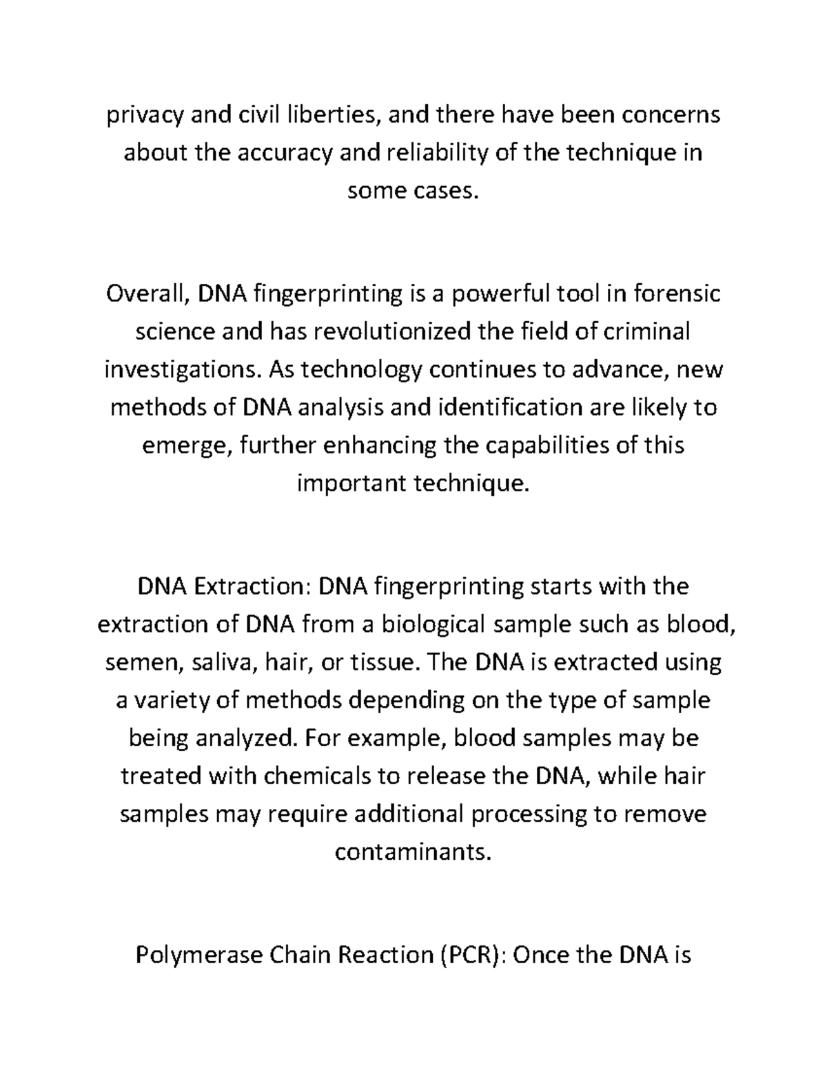 dna fingerprinting essay pdf