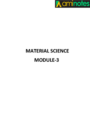 Material Science Notes - MATERIAL SCIENCE MODULE- TOPICS - 1 ...