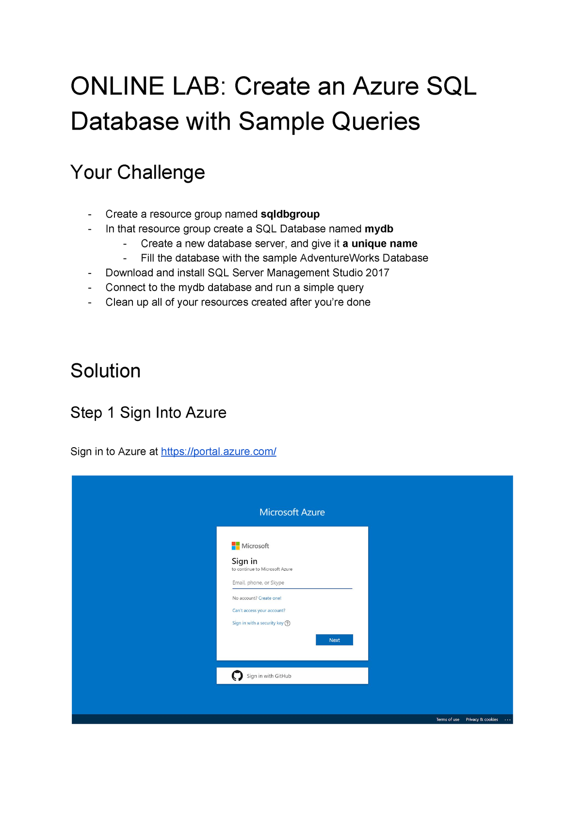 section-23-1-create-azure-sql-db-lab-online-lab-create-an-azure-sql