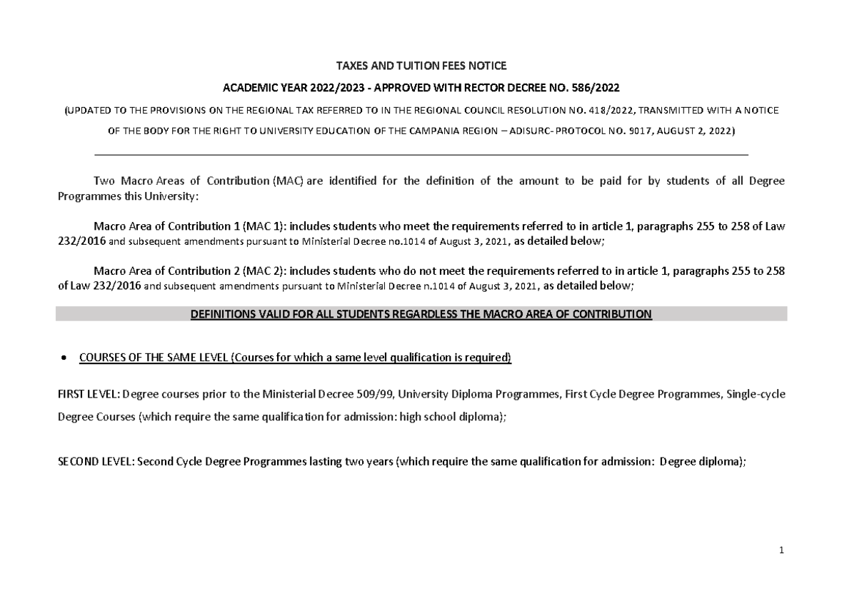 Taxes AND Tuition FEES Notice 22-23 1 - TAXES AND TUITION FEES NOTICE ...