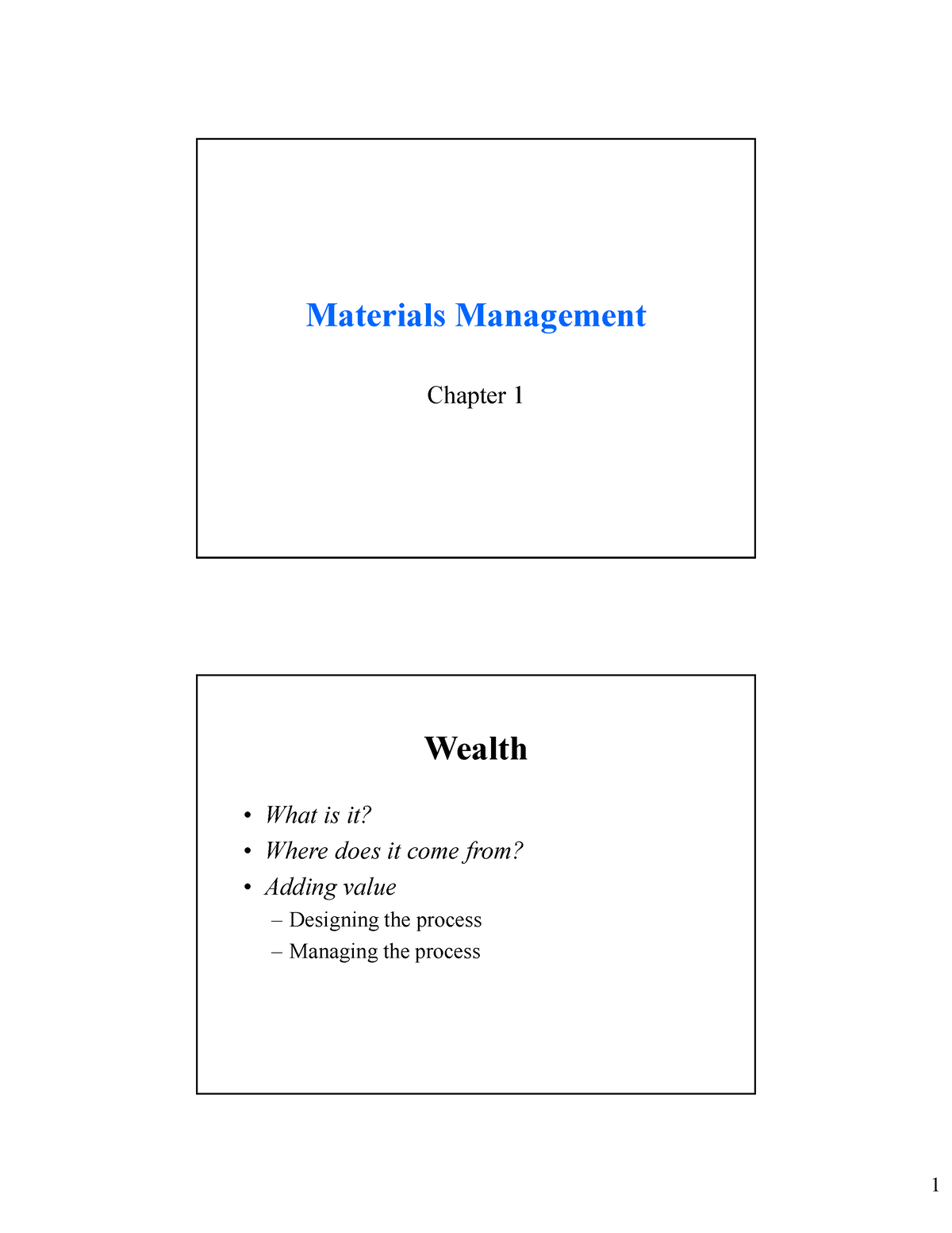 HK222. CH 01 - Material Management - Materials Management Chapter 1 ...