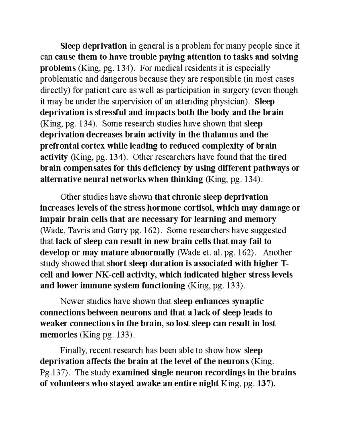 Psychology Chapter 3 Sleep Deprivation Written Activity Sleep