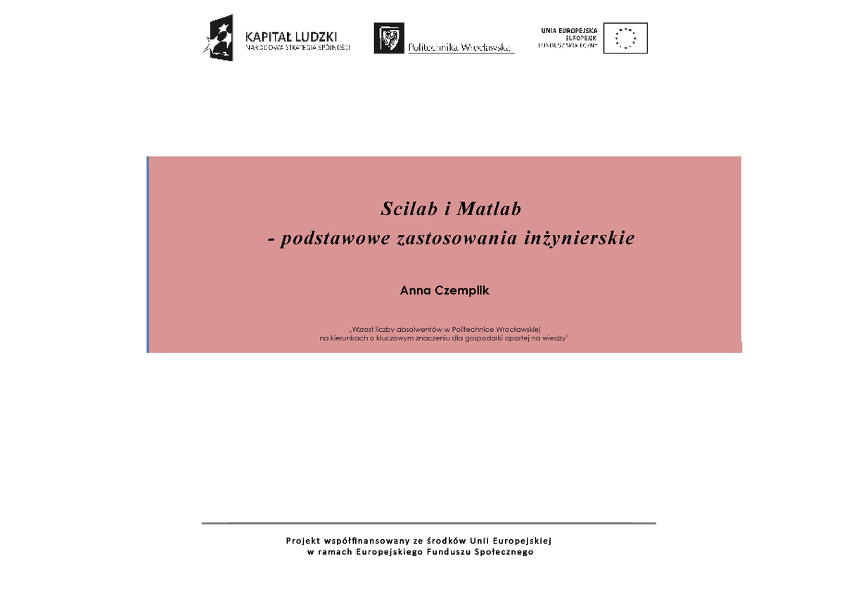 18973 Scilab I Matlab - Podstawowe Zastosowania Inzynier - Scilab I ...