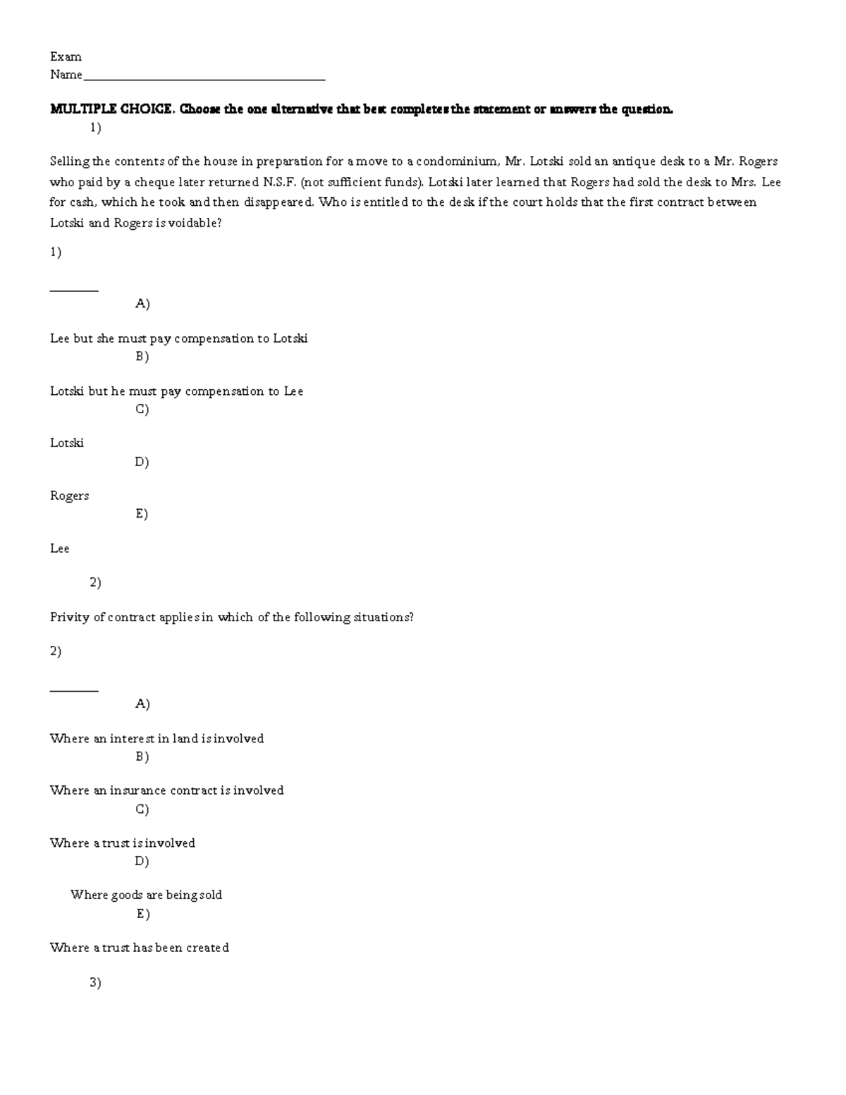 Chapter 8 - Lecture Notes 8 - Exam Name ...