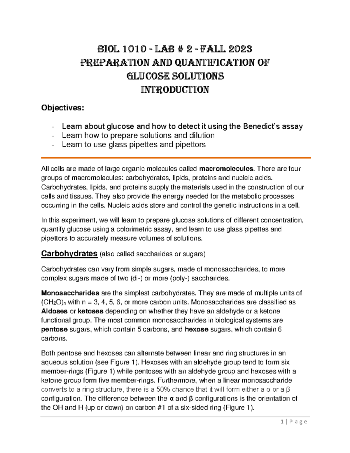 Lab+2+-+Introduction+-+F2023 - Biol 1010 - Lab # 2 - Fall 2023 ...