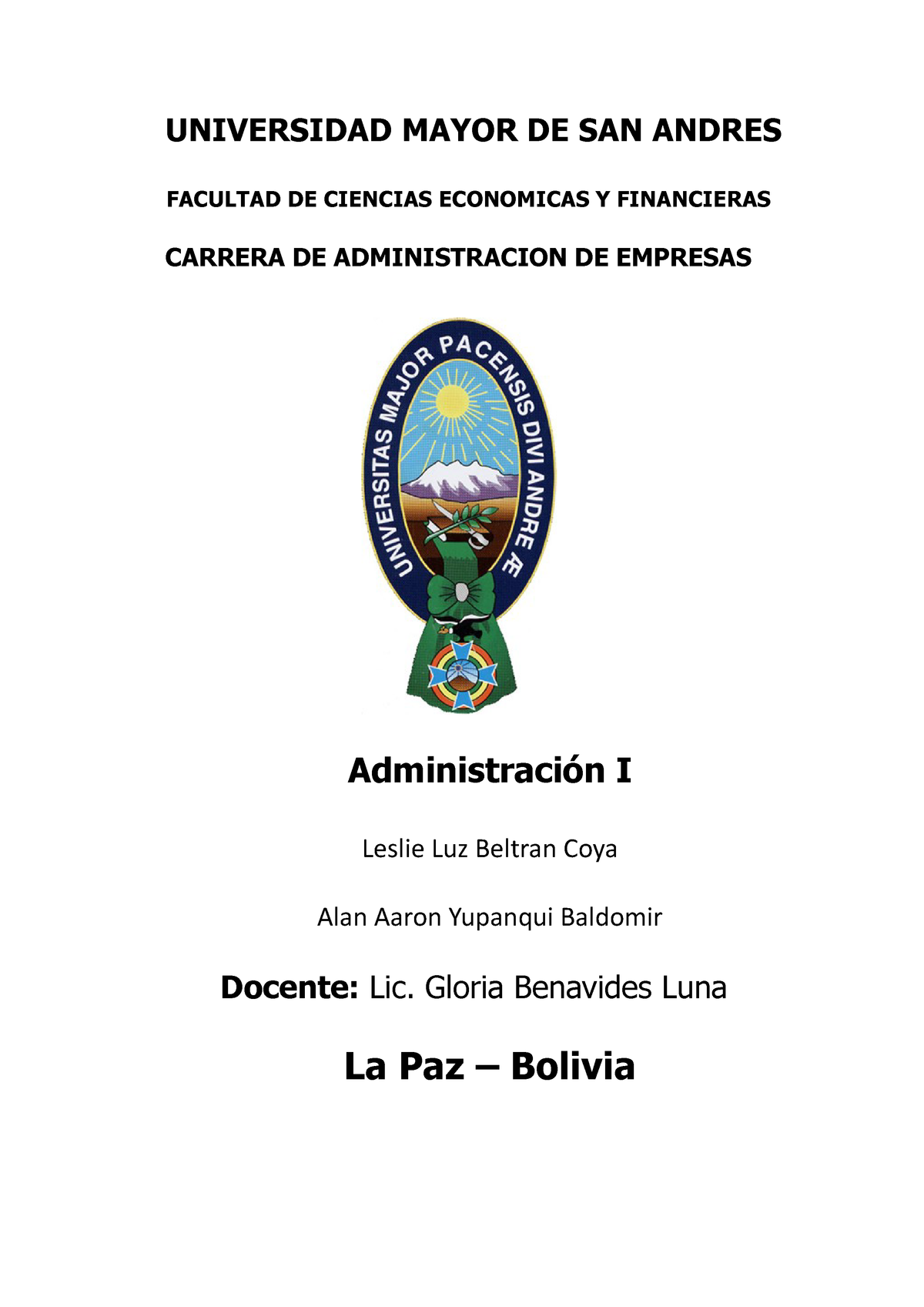 Cerveceria Boliviana Nacional Administracion Umsa Studocu