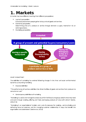 Lec. 3 - Lecture notes 3 - Introduction to marketing – Lecture week 3 ...
