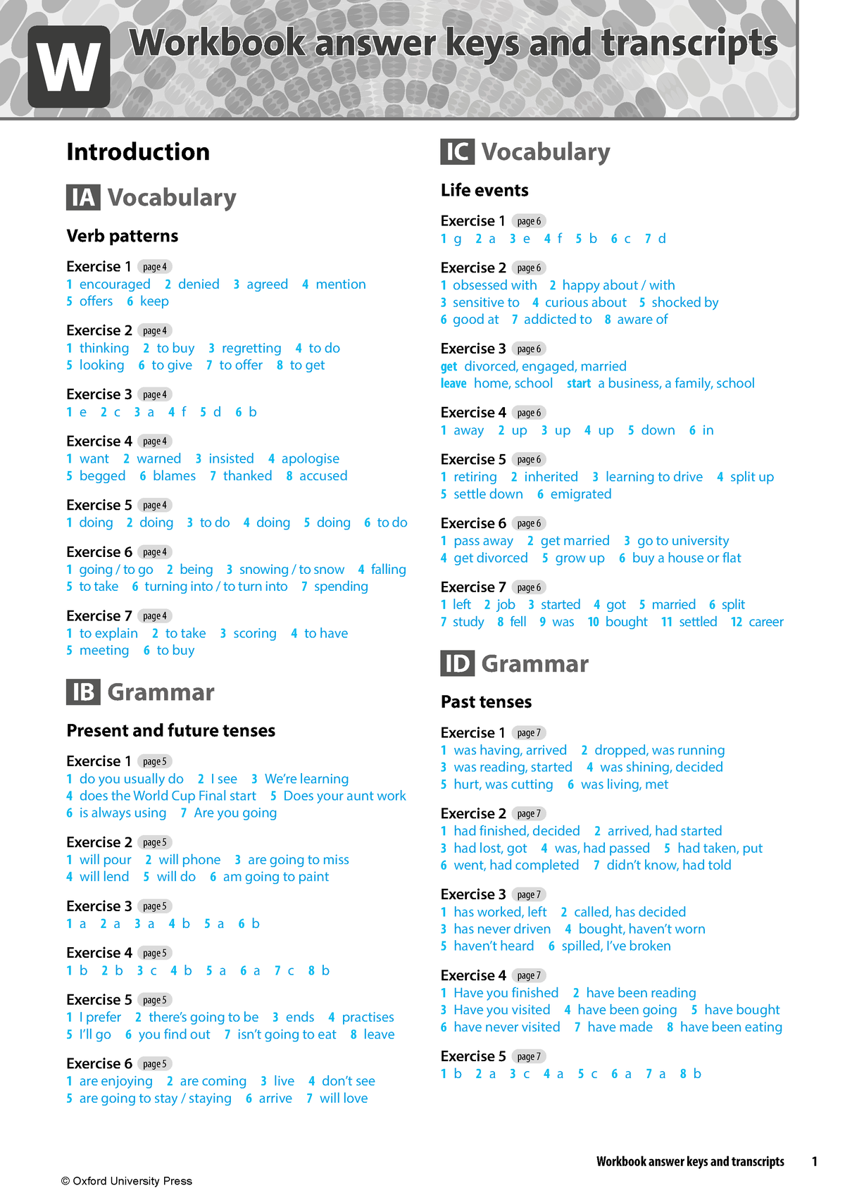 Solutions Upper-Intermediate 3ed Workbook Key - Workbook answer keys and  transcripts 1 Introduction - Studocu