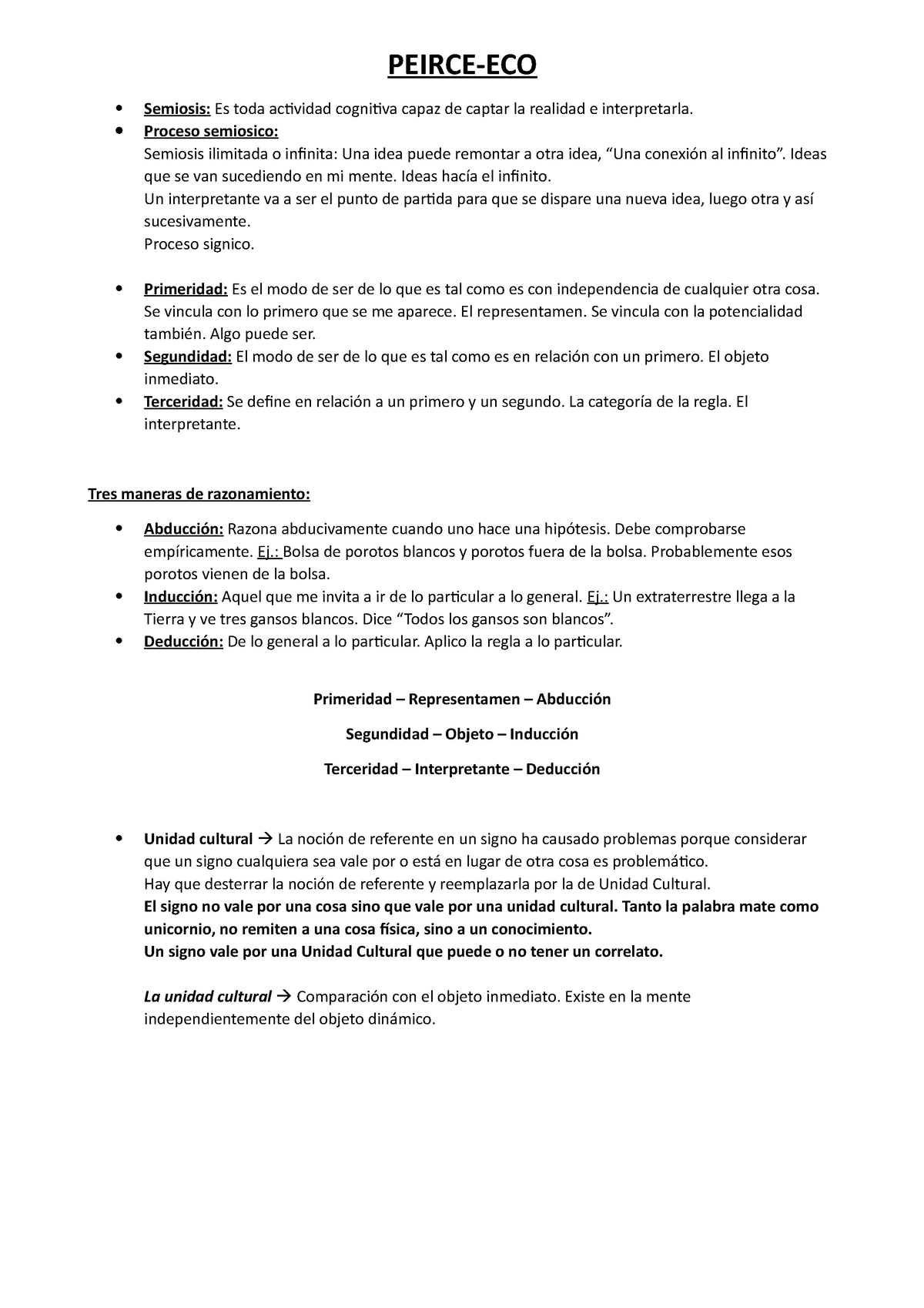 Resumen Semiótica Segundo Parcial Goldstein-Bragazi - PEIRCE-ECO ...