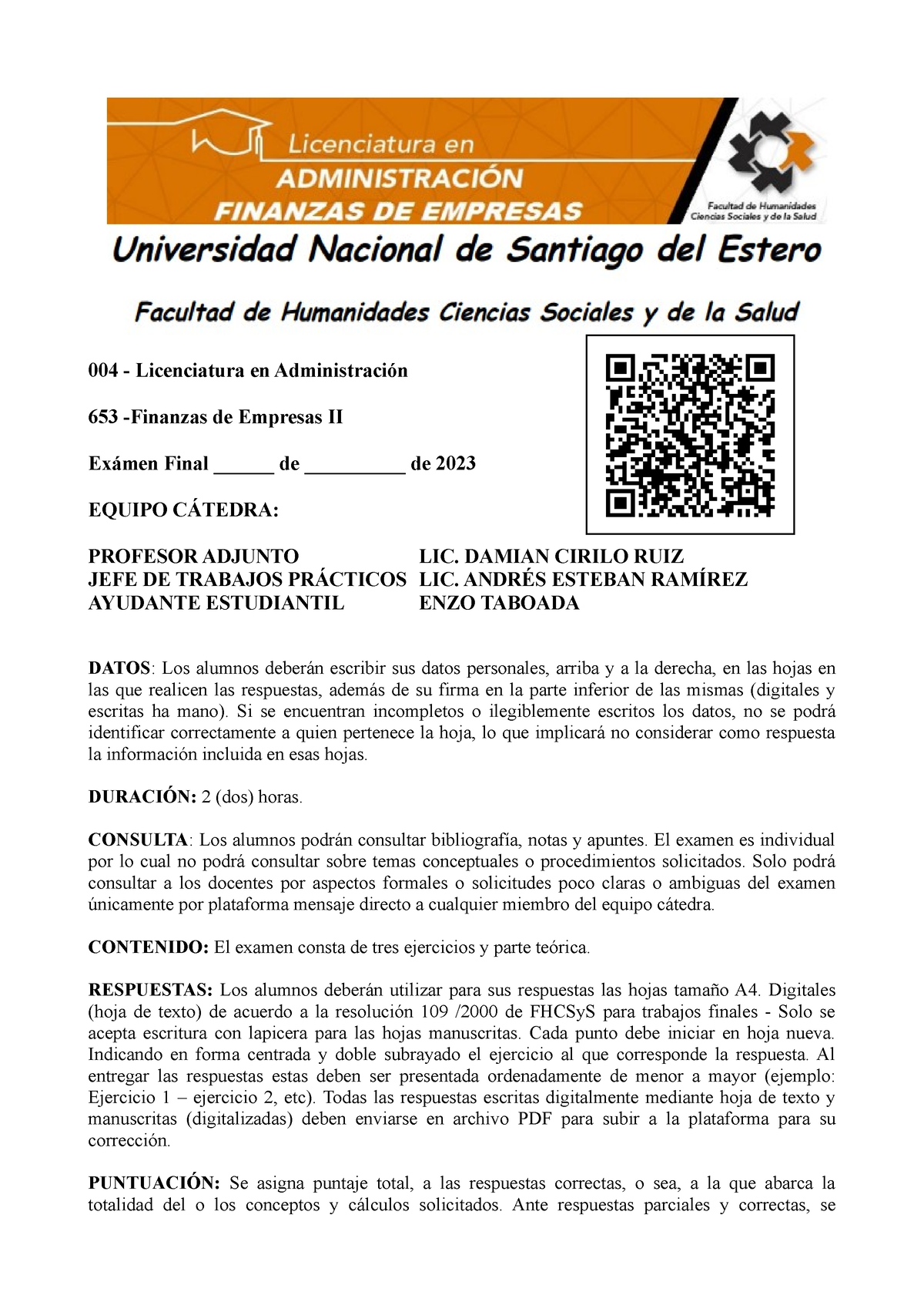 Examen Final De Finanzas De Empresas II 17 De Marzo 2023 - 004 ...