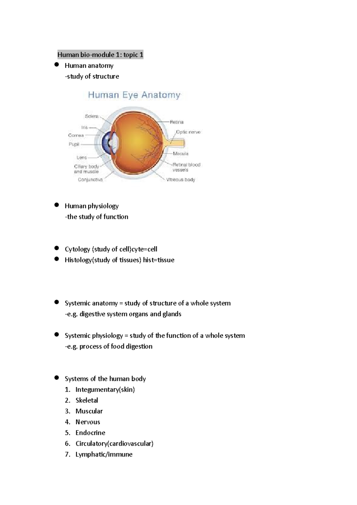 Human bio-module 1 topic 1 - Human bio-module 1: topic 1 Human anatomy ...