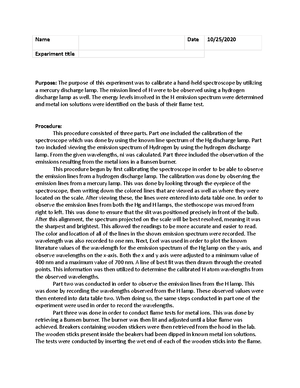 Notebook virtual lab 3 - purpose, procedure, results and calculations ...