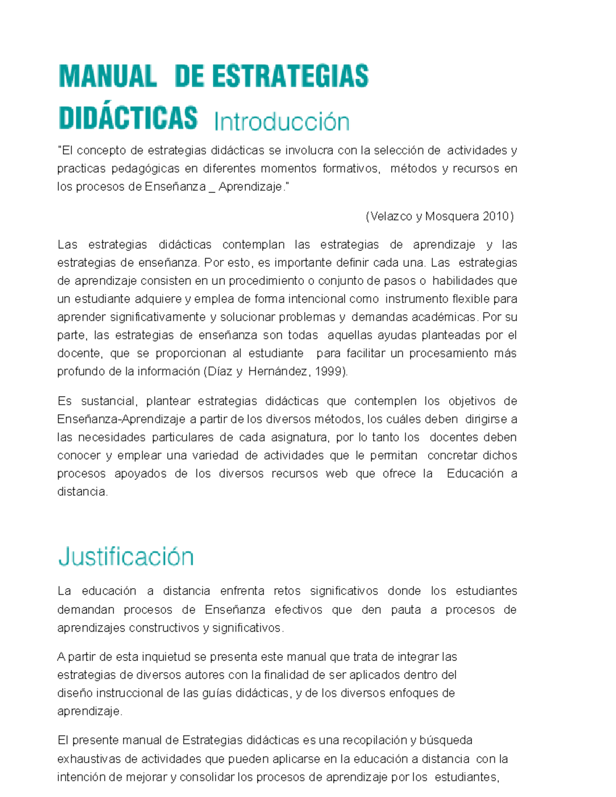 Manual De Estrategias Didacticas “el Concepto De Estrategias Didácticas Se Involucra Con La 4574