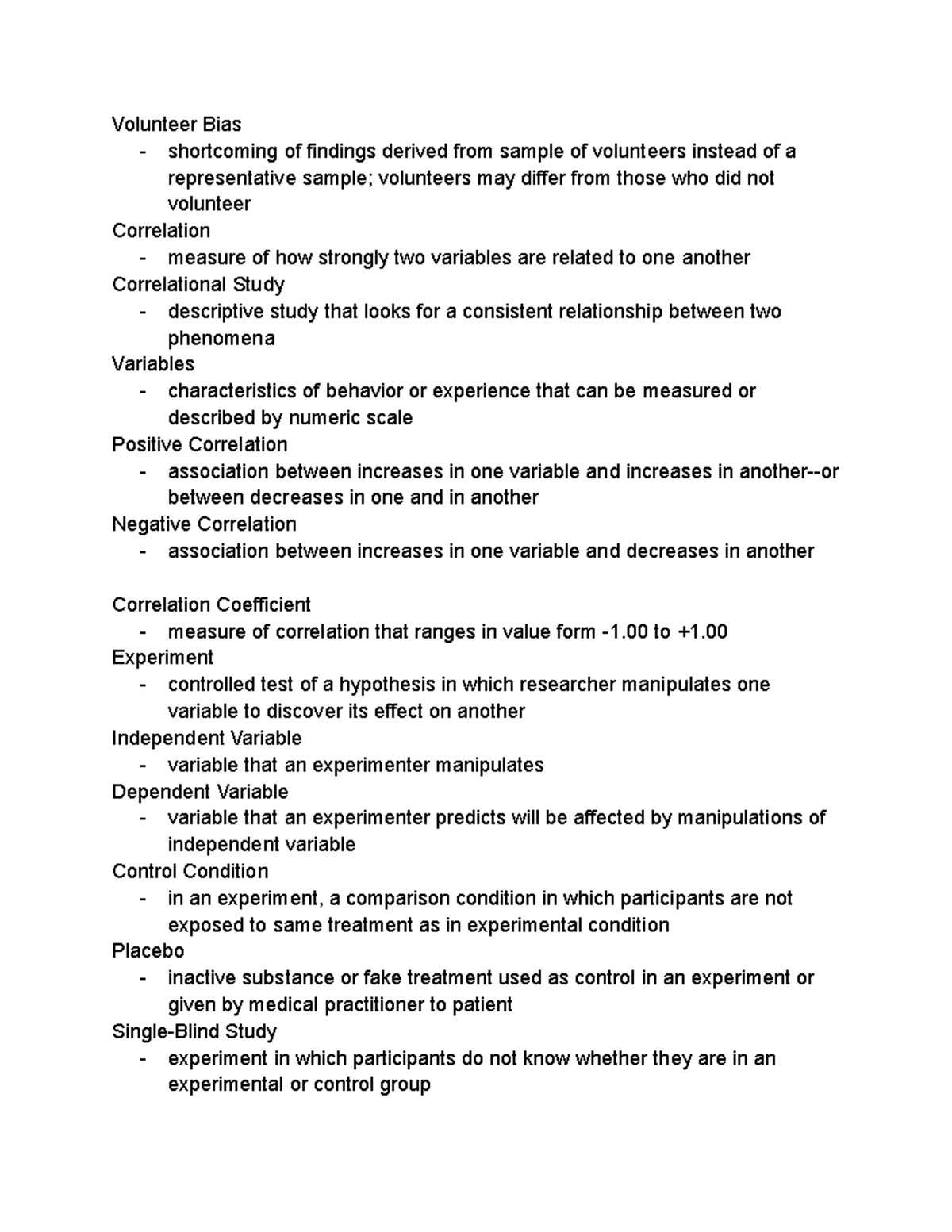 Aaaaa psychology 717 Volunteer Bias of findings derived