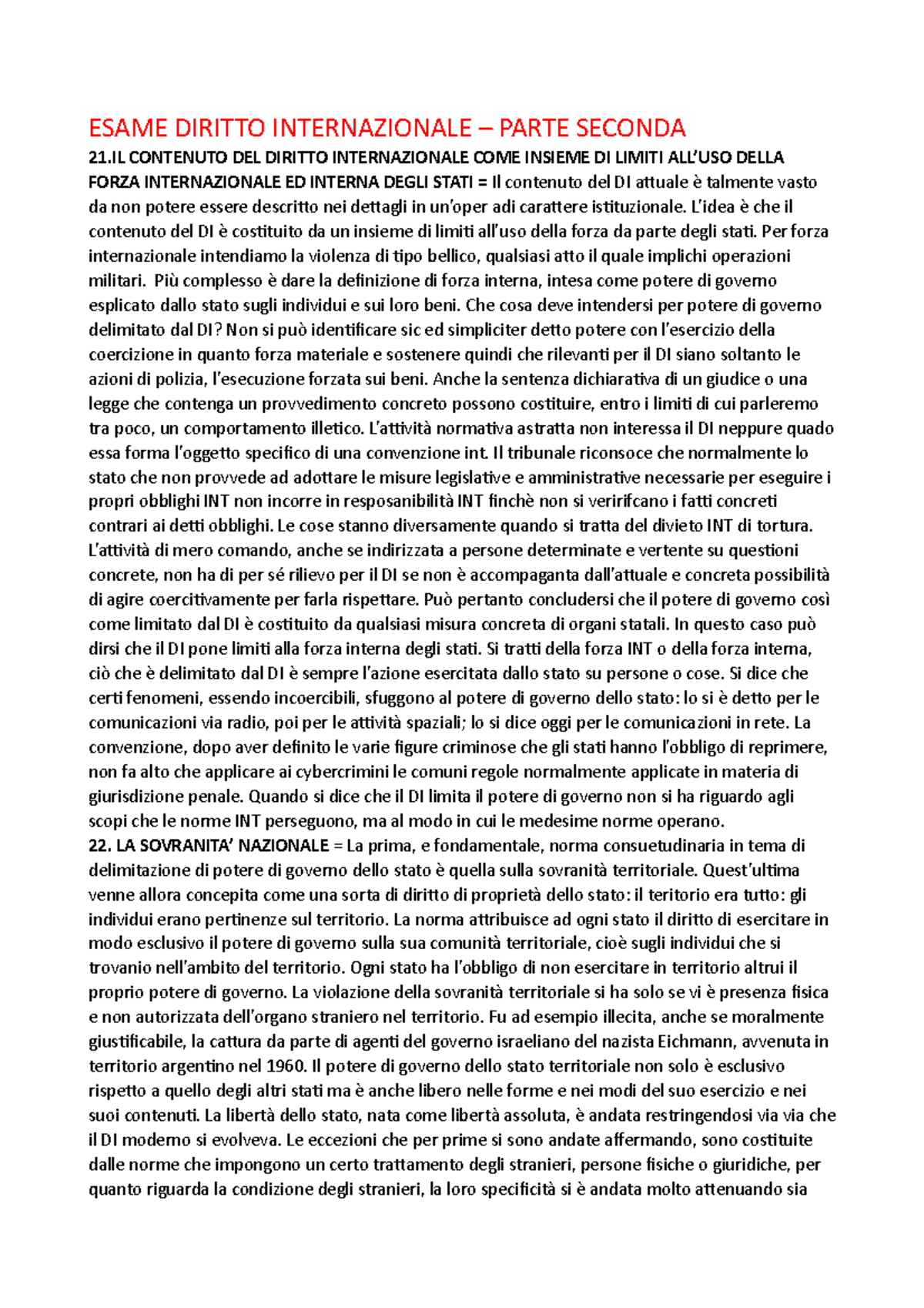 Riassunto "Diritto Internazionale" Di B.Conforti - Parte 1 - ESAME ...