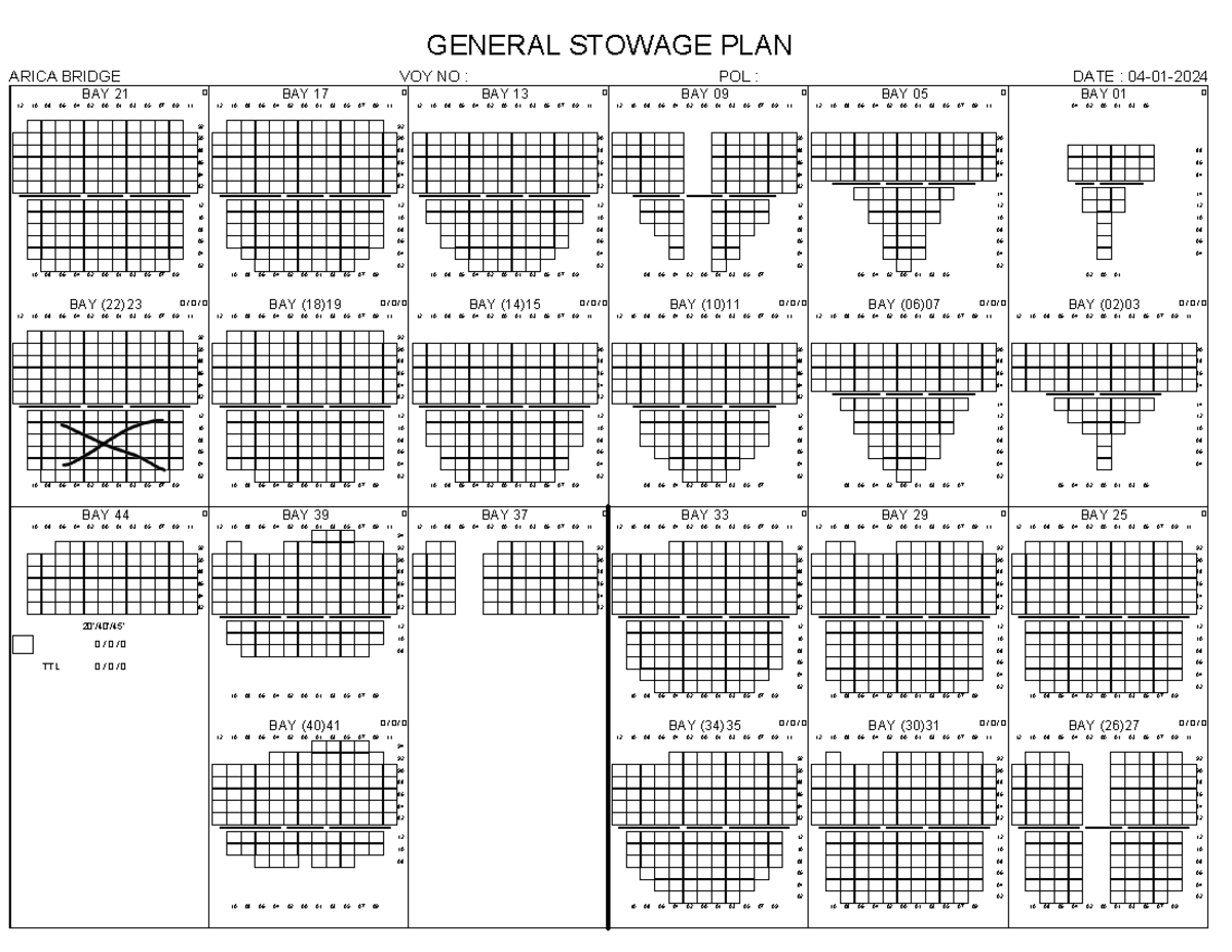 Arica Bridge - ARICA BRIDGE 12 10 VOY NO :GENERAL STOWAGE PLAN POL ...