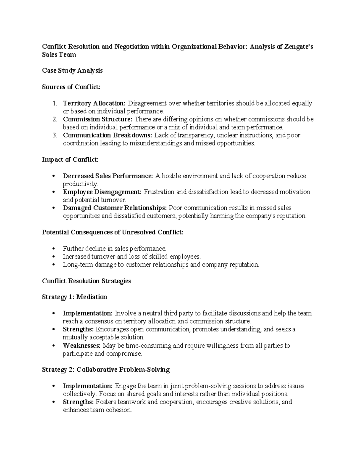 Conflict Resolution and Negotiation within Organizational Behavior ...