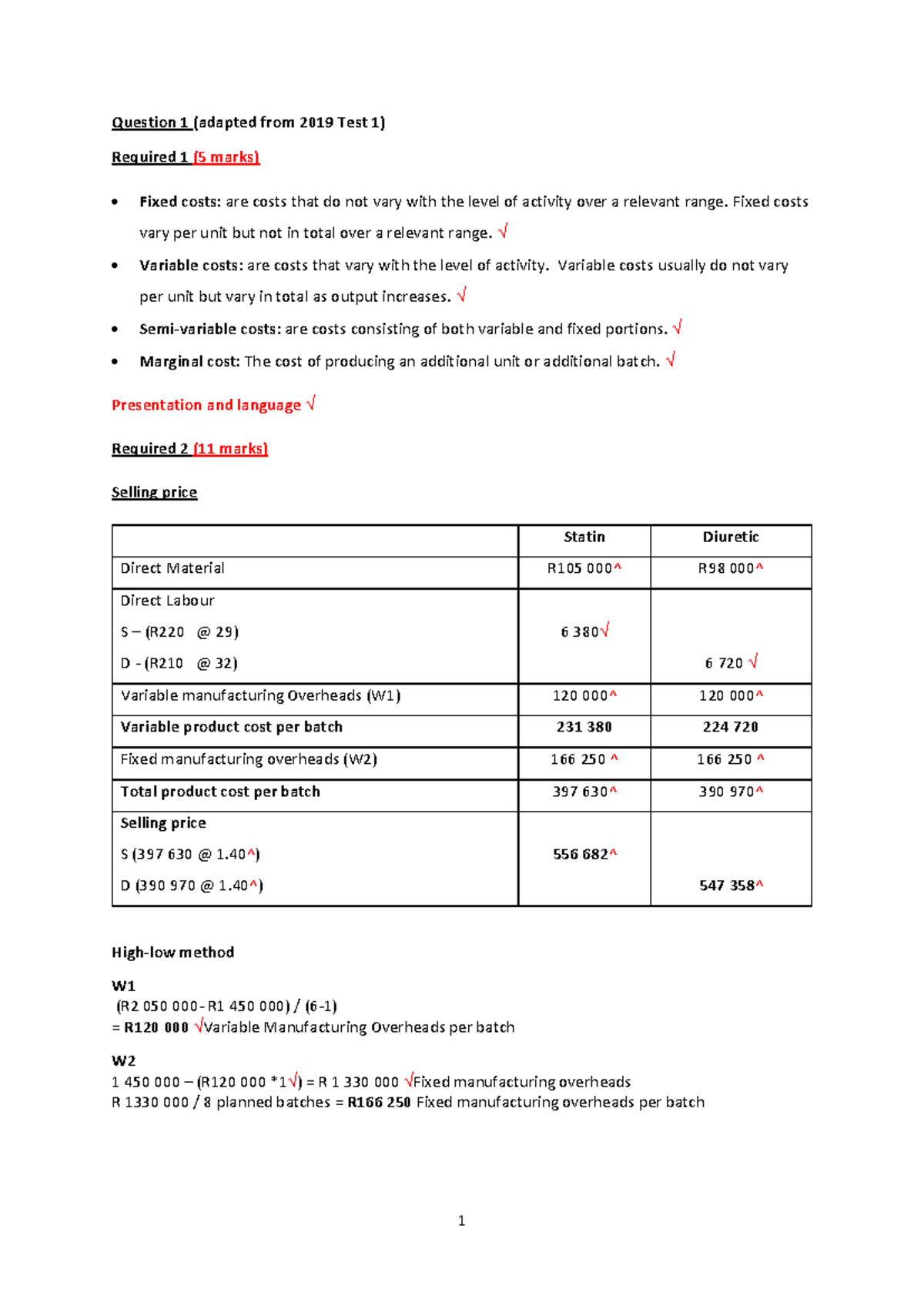2019 Test 1 Sol Revised by Soldat - Question 1 (adapted from 2019 Test ...