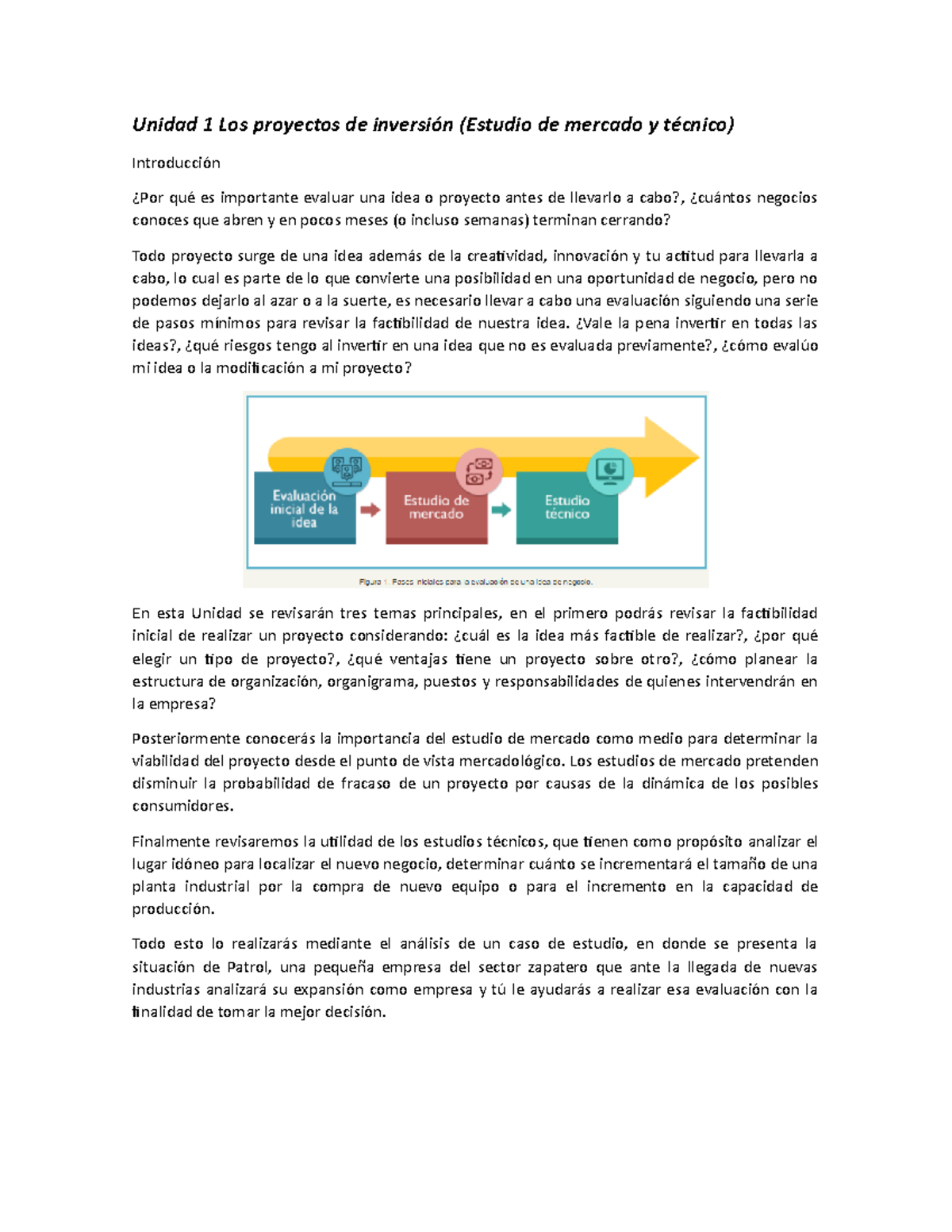 Unidad 1 Los Proyectos De Inversión (Estudio De Mercado Y Técnico ...