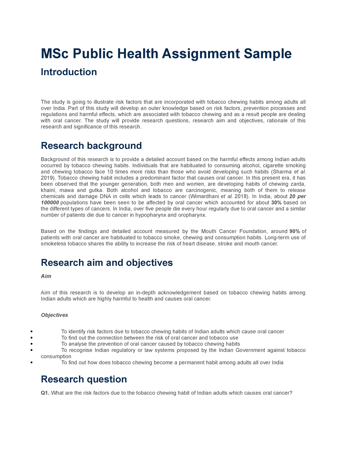 health assignment pdf