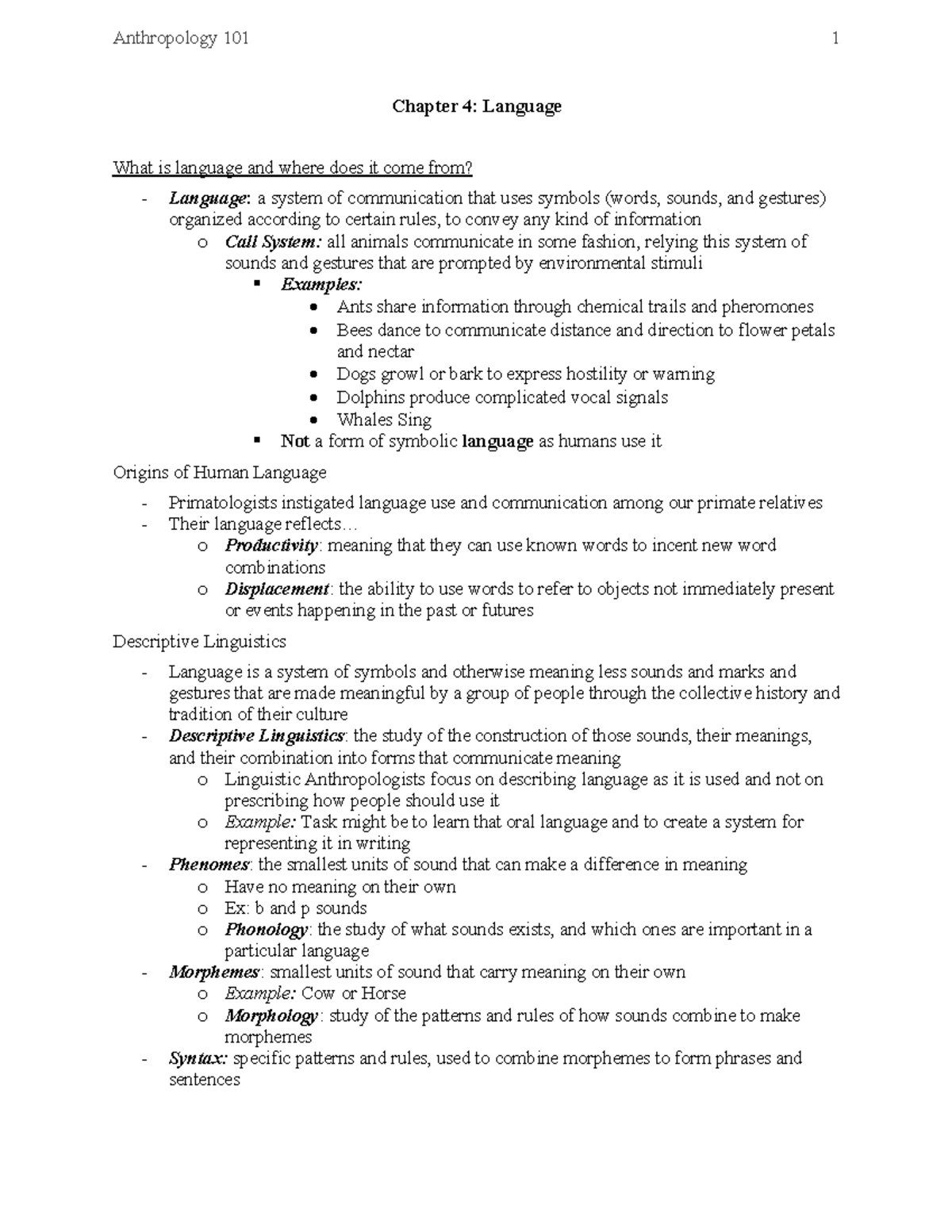 Chapter 4 - Language - Chapter 4: Language What Is Language And Where ...