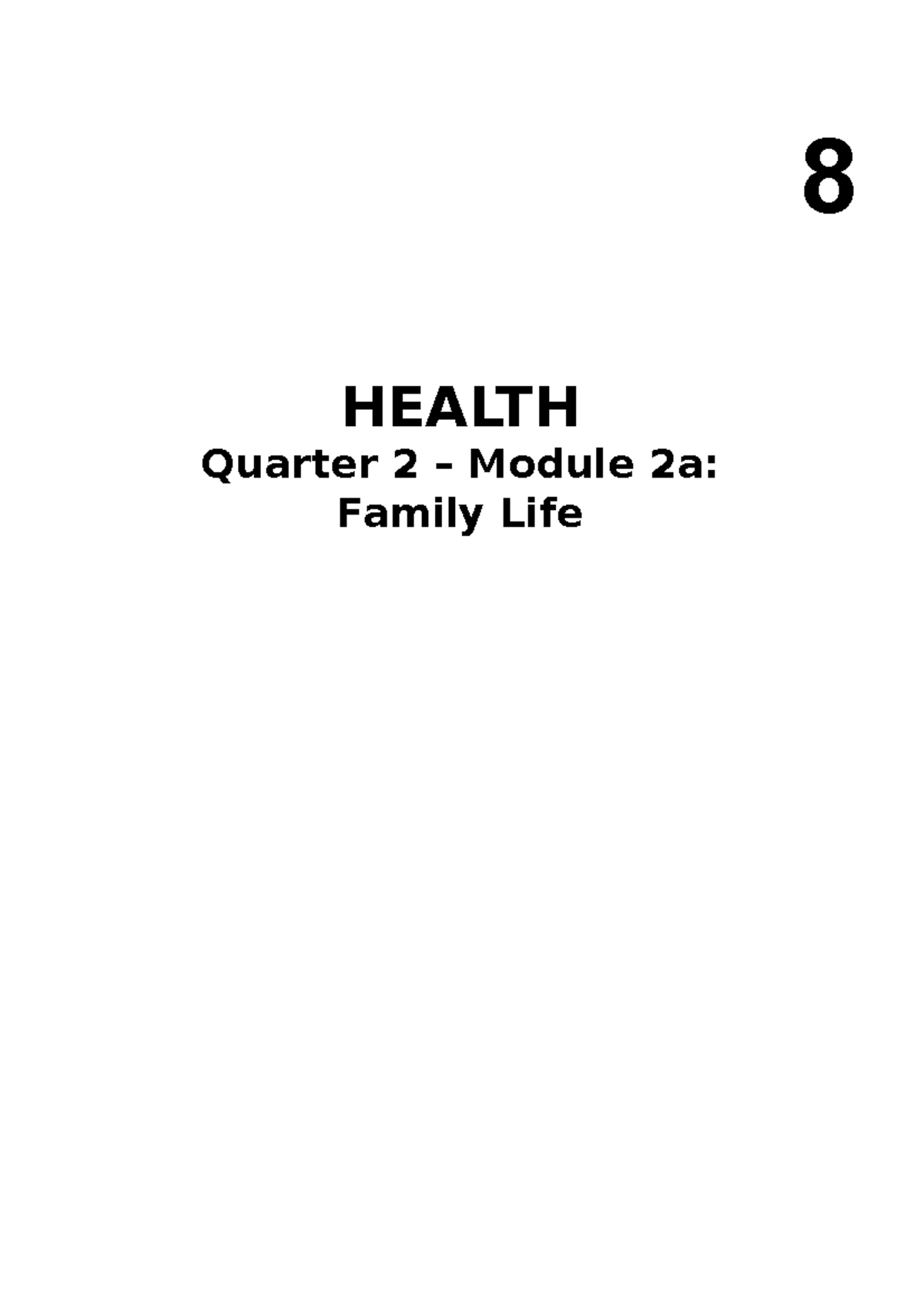 Health-LM-1 - Health Discussion - 8 HEALTH Quarter 2 – Module 2a ...