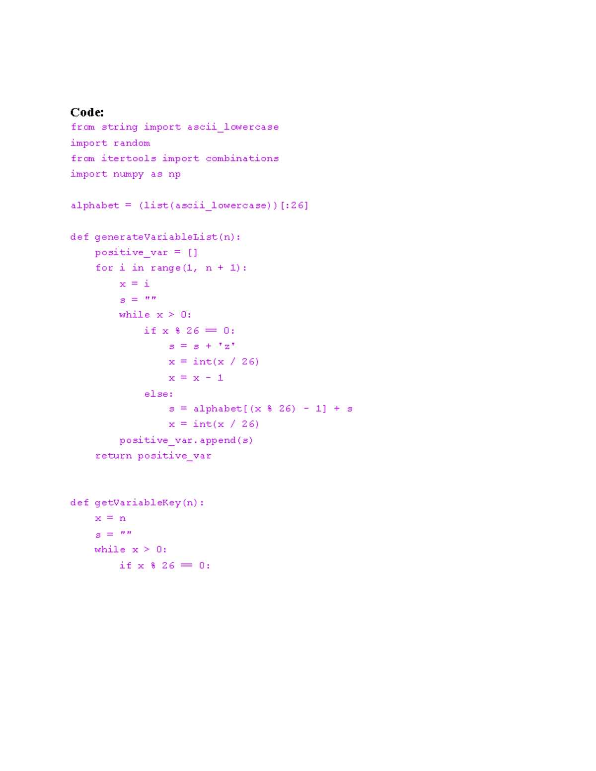 2010 70076 AI LAB 3B - AI lab pratical - Code: from string import ascii ...