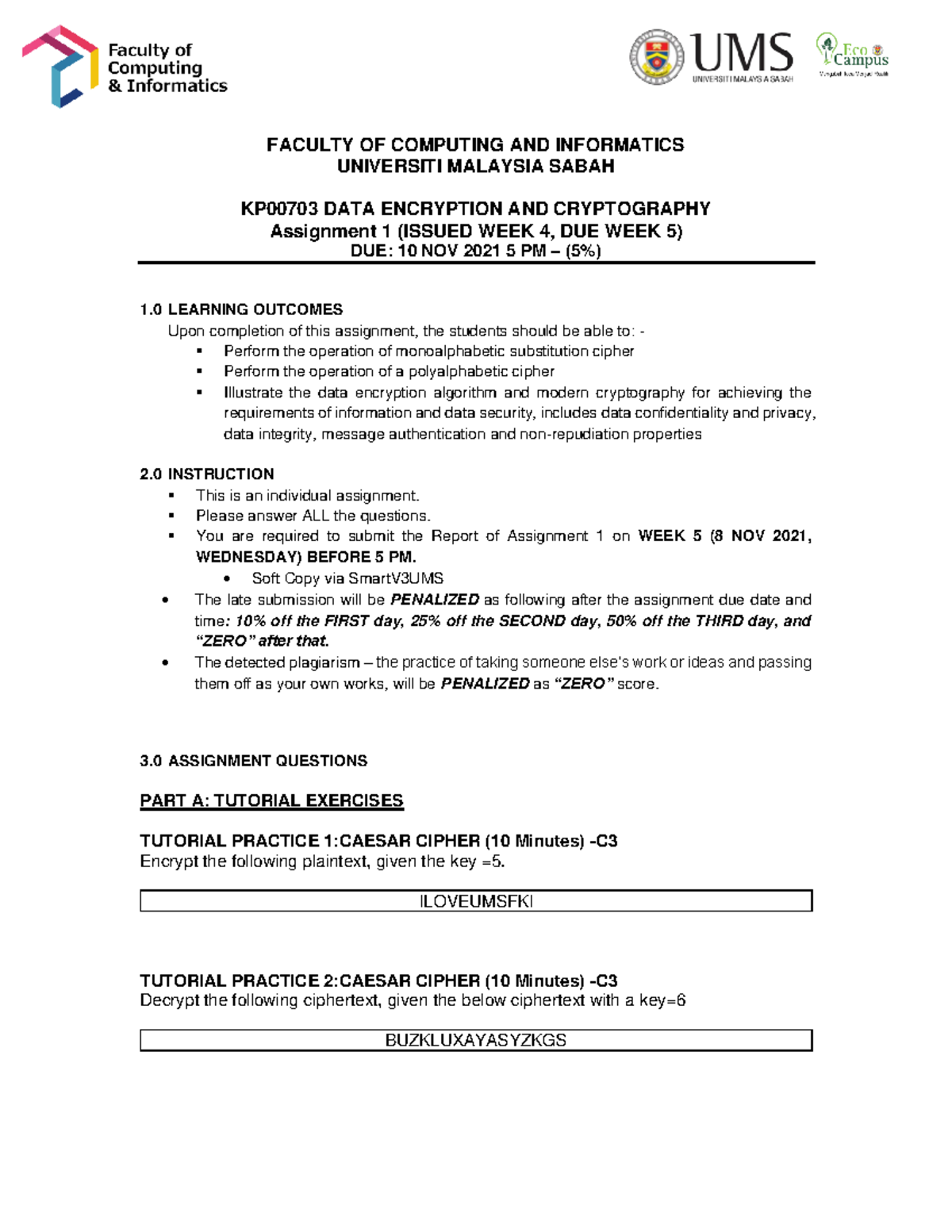 Assignment 1 ( Questions) - FACULTY OF COMPUTING AND INFORMATICS ...