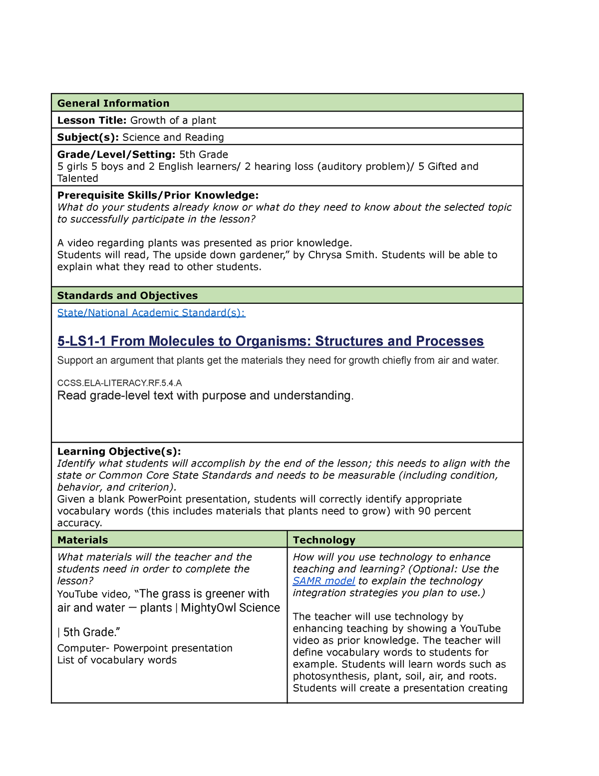 Activity Plan Template- 2020 LP - General Information Lesson Title ...