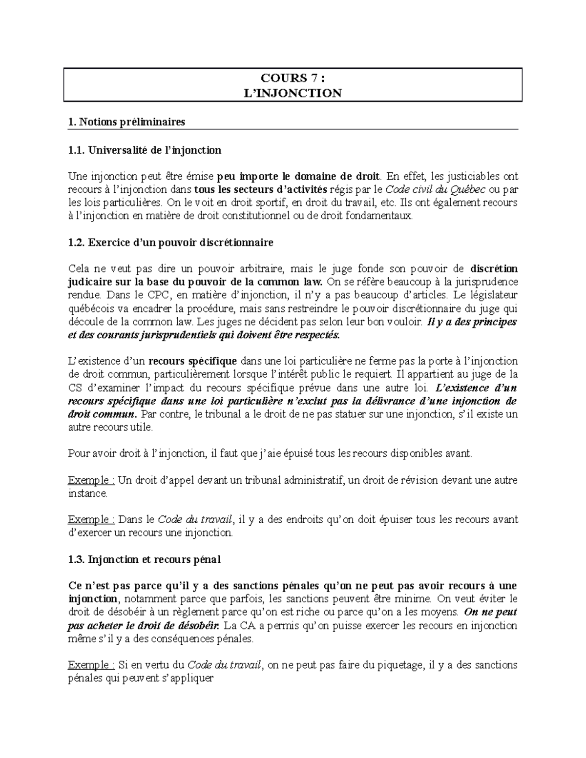 Cours 7 Procédure II - COURS 7 : L’INJONCTION Notions Préliminaires ...