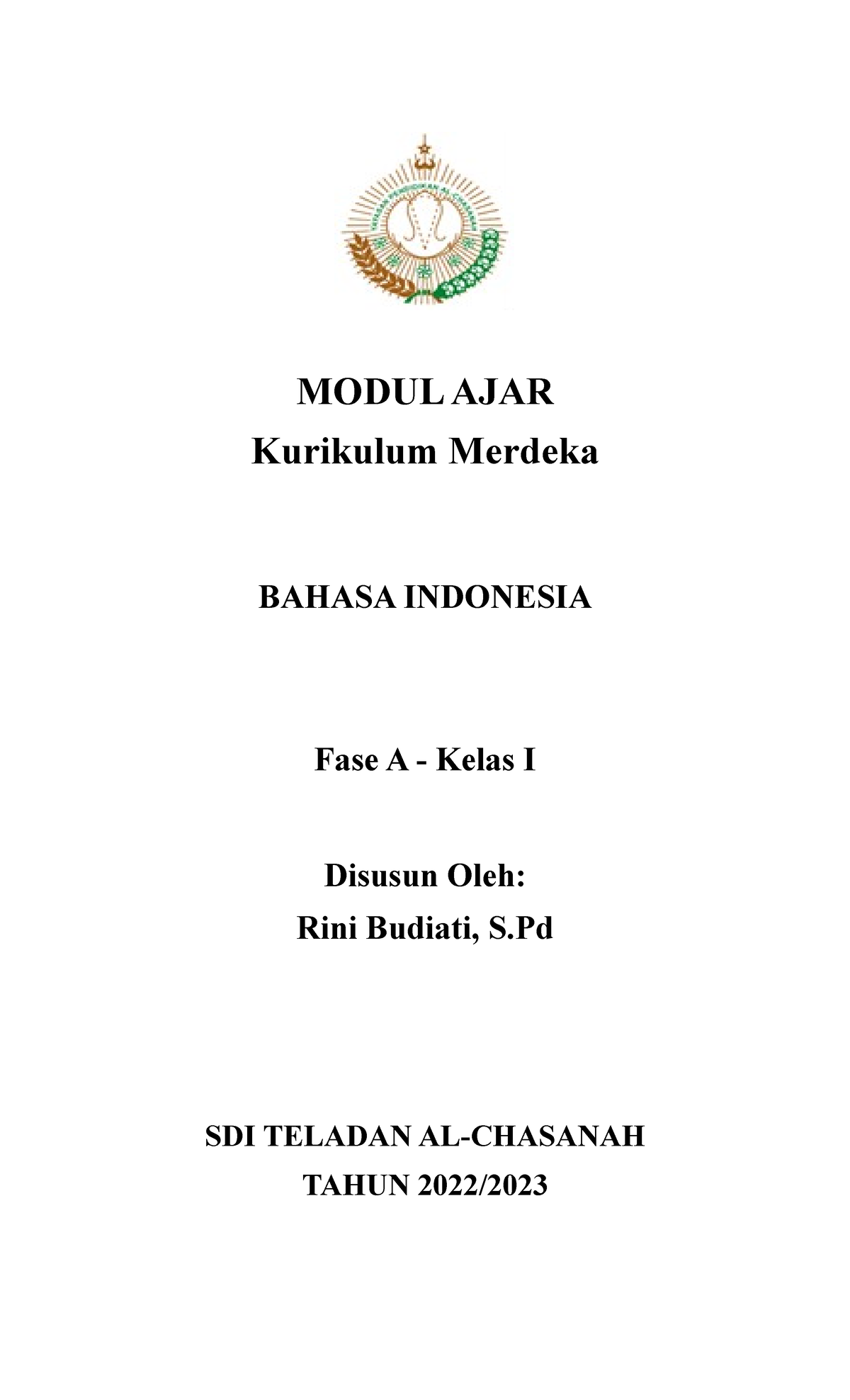 Modul AJAR B - MODUL AJAR Kurikulum Merdeka BAHASA INDONESIA Fase A ...