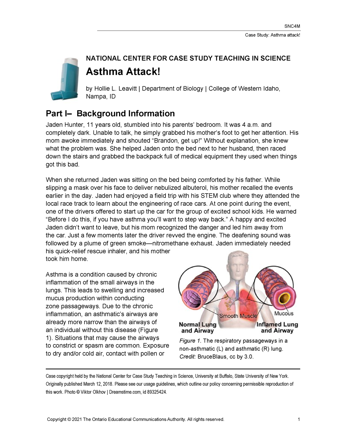 national center for case study teaching in science asthma attack