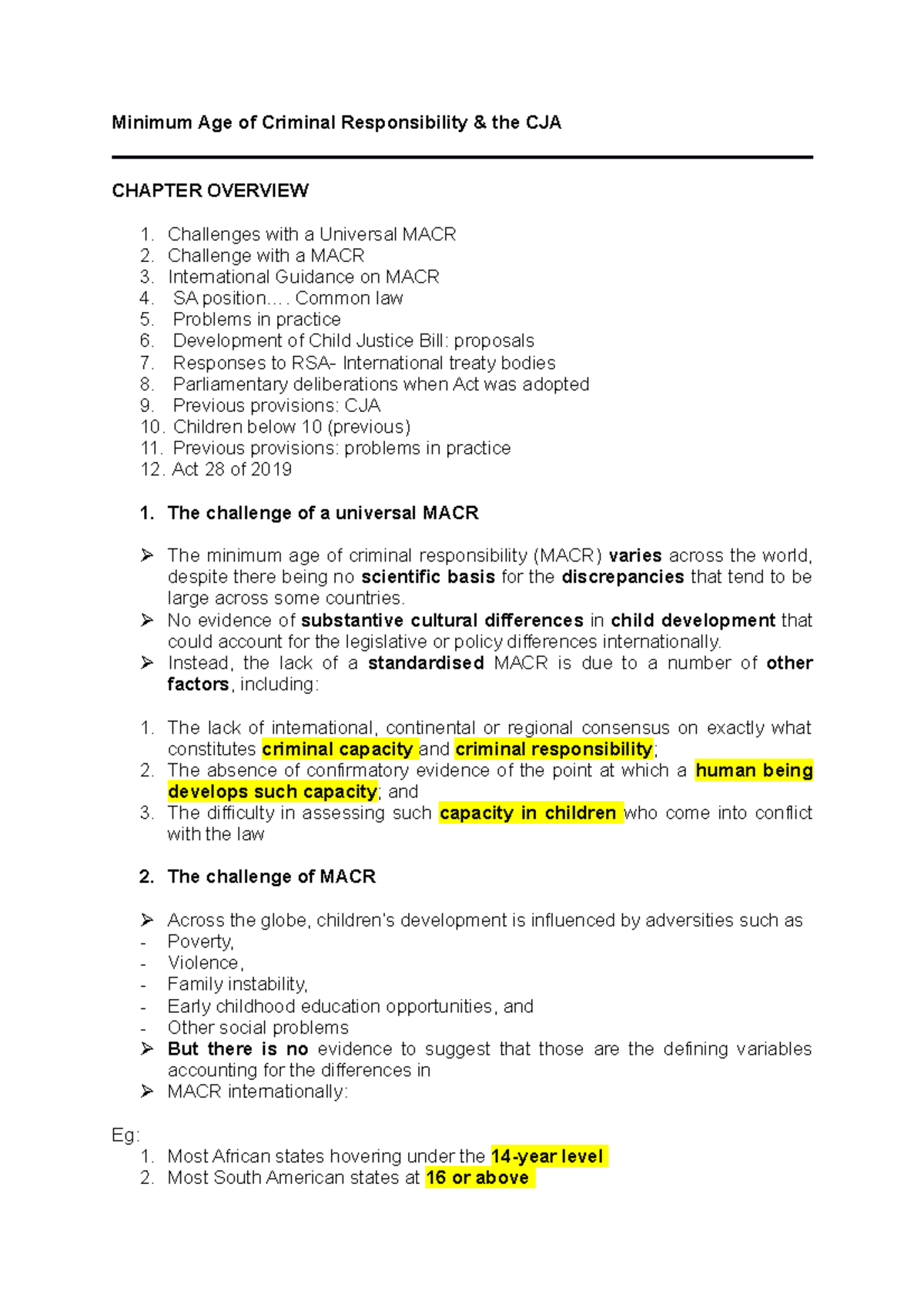 Chapter 3 - Minimum Age of Criminal Responsibility - Minimum Age of ...