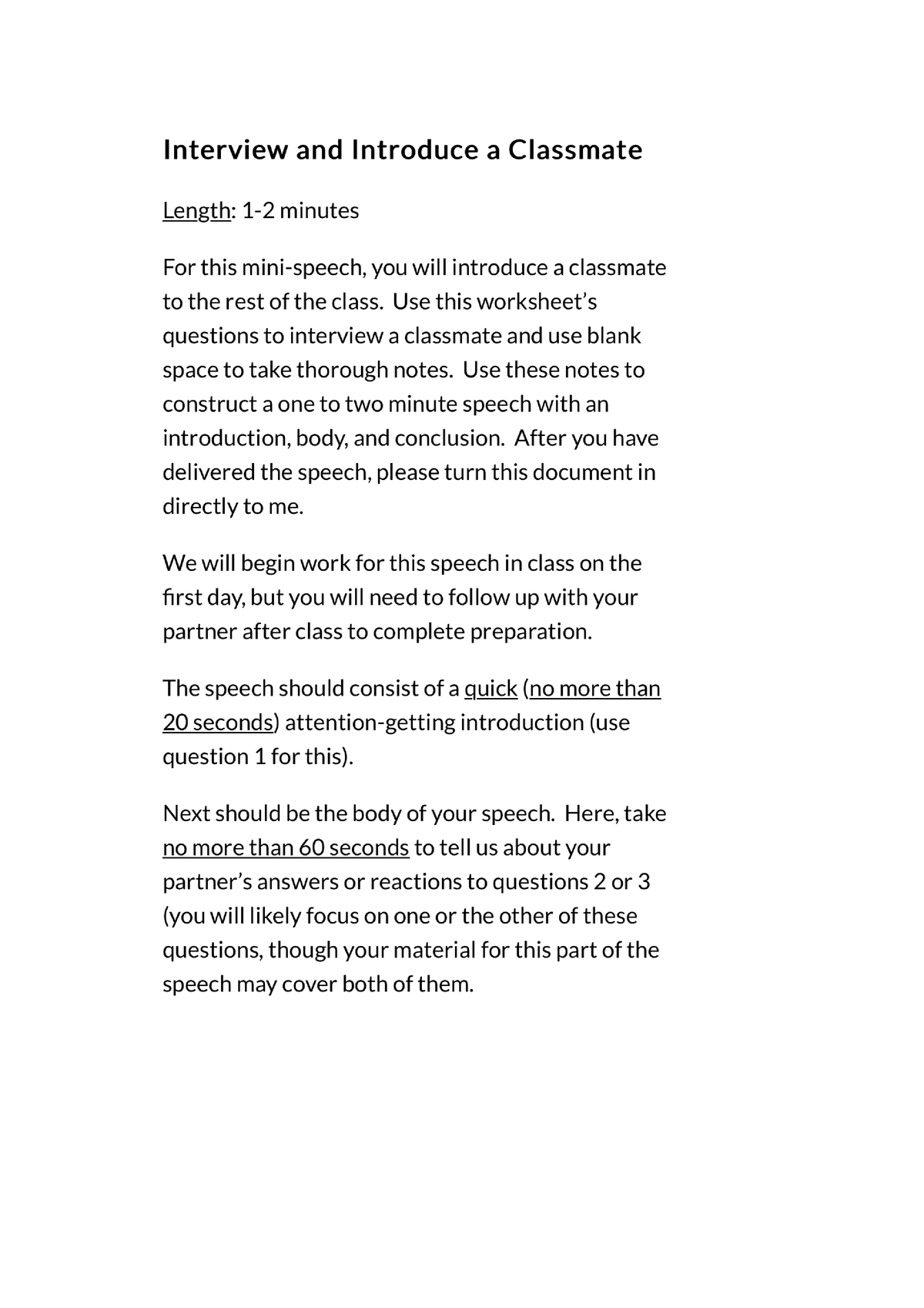 Mini Speech 1 Summary Cas 100 Studocu