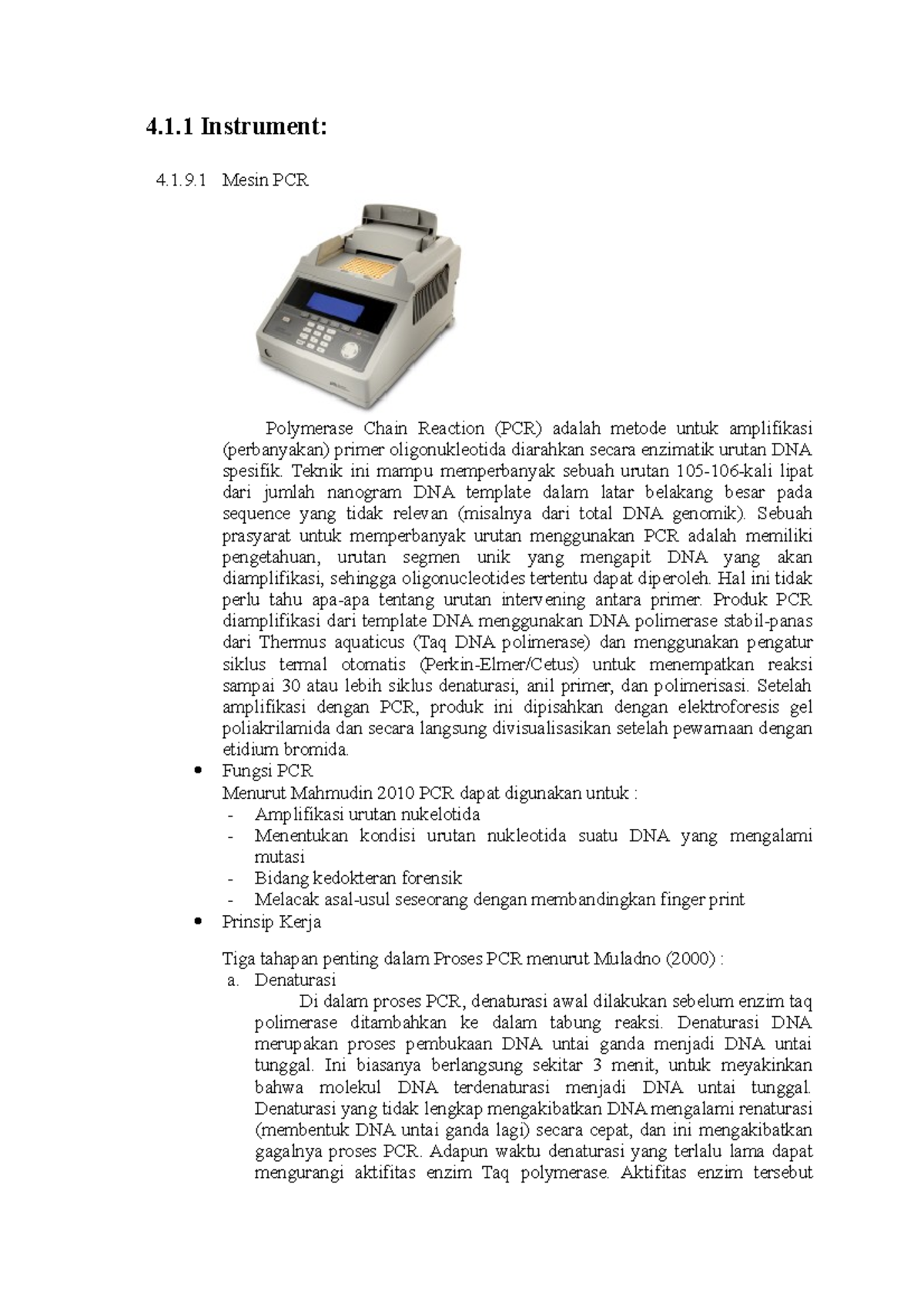 Instrument Alat Laboratorium - 4.1 Instrument: 4.1.9 Mesin PCR ...