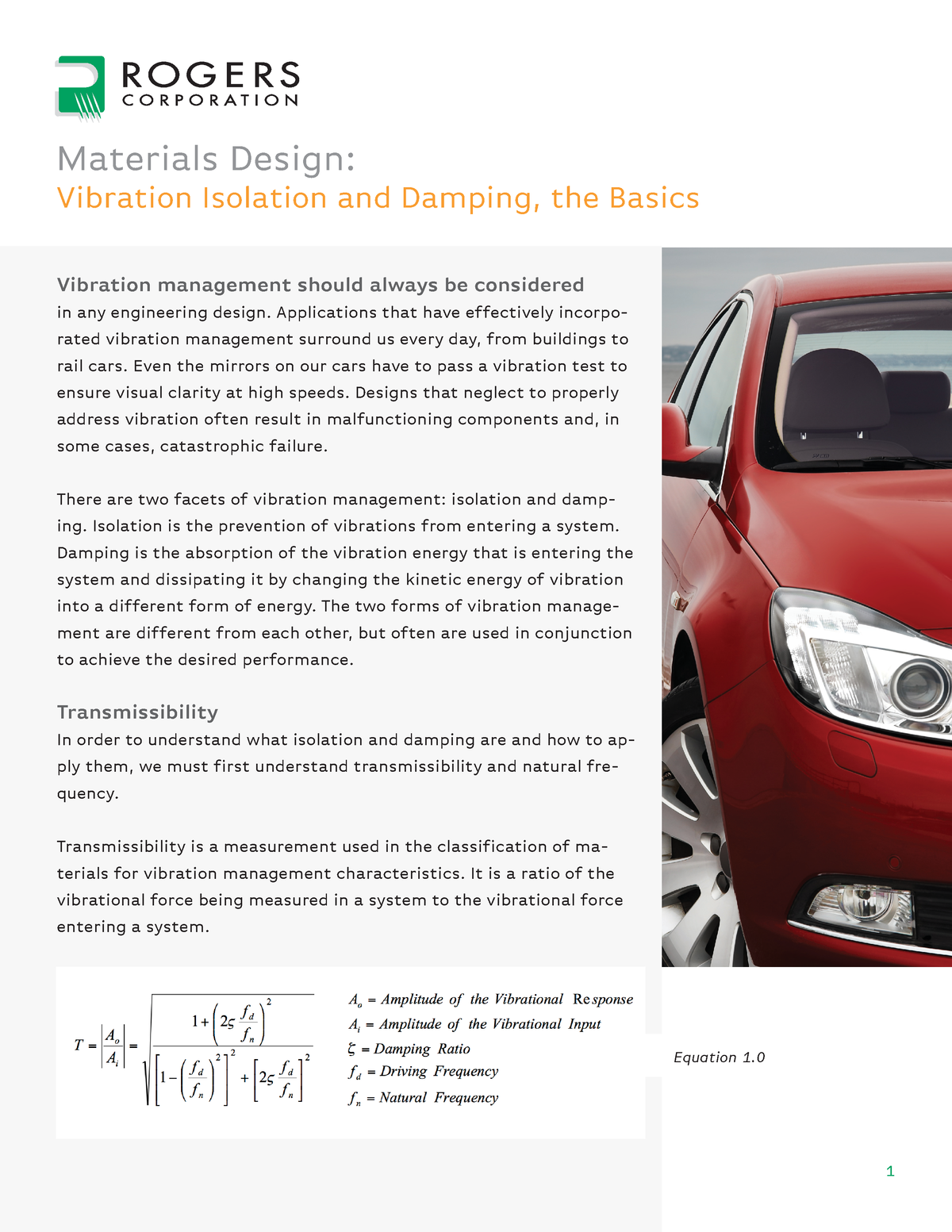 Vibration Isolation Basics - Materials Design: Vibration Isolation And ...