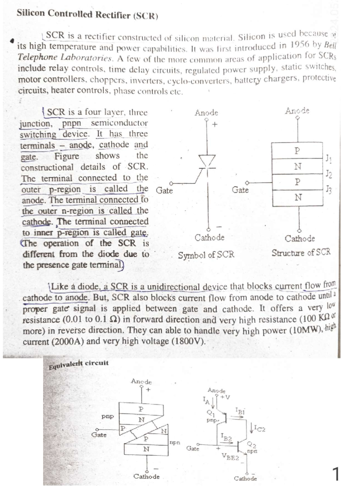 SCR - Silicon controlled rectifier - Electronic and communication - Studocu