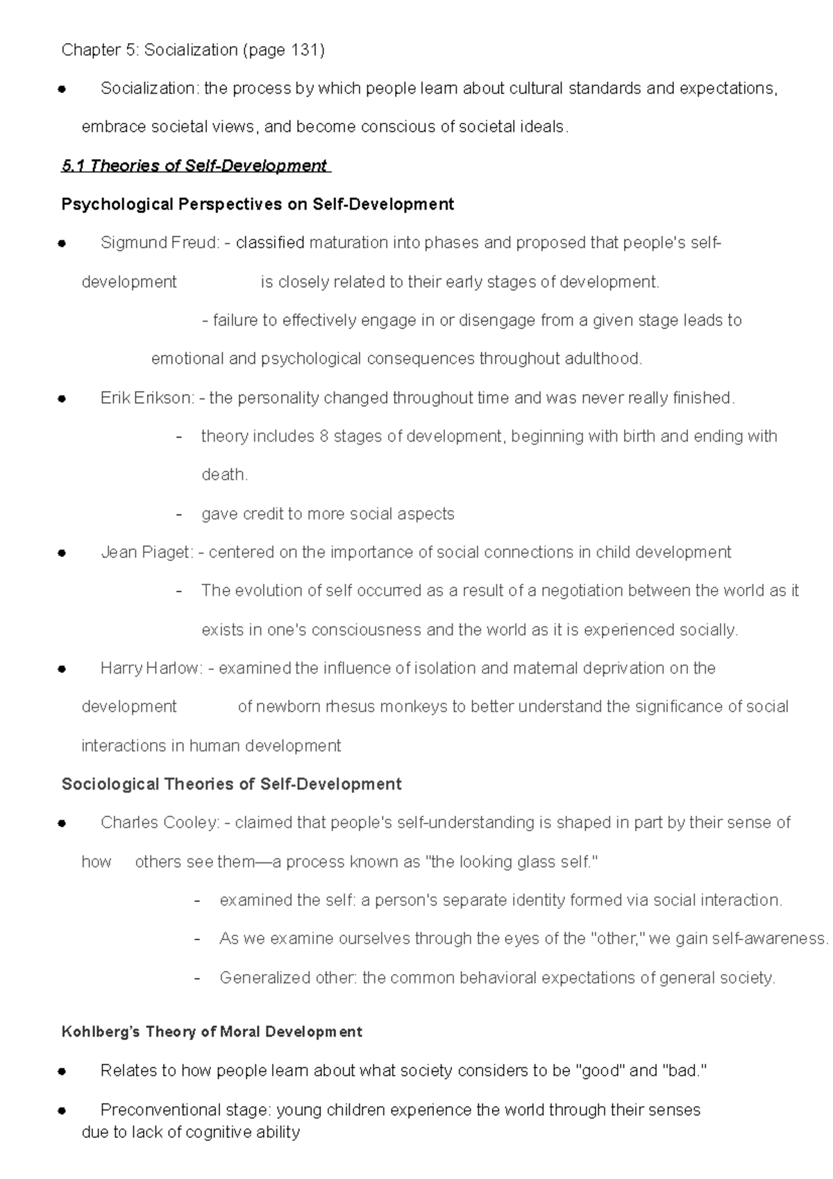 SOC100-Reading notes chapter 5-Socialization - Chapter 5: Socialization ...