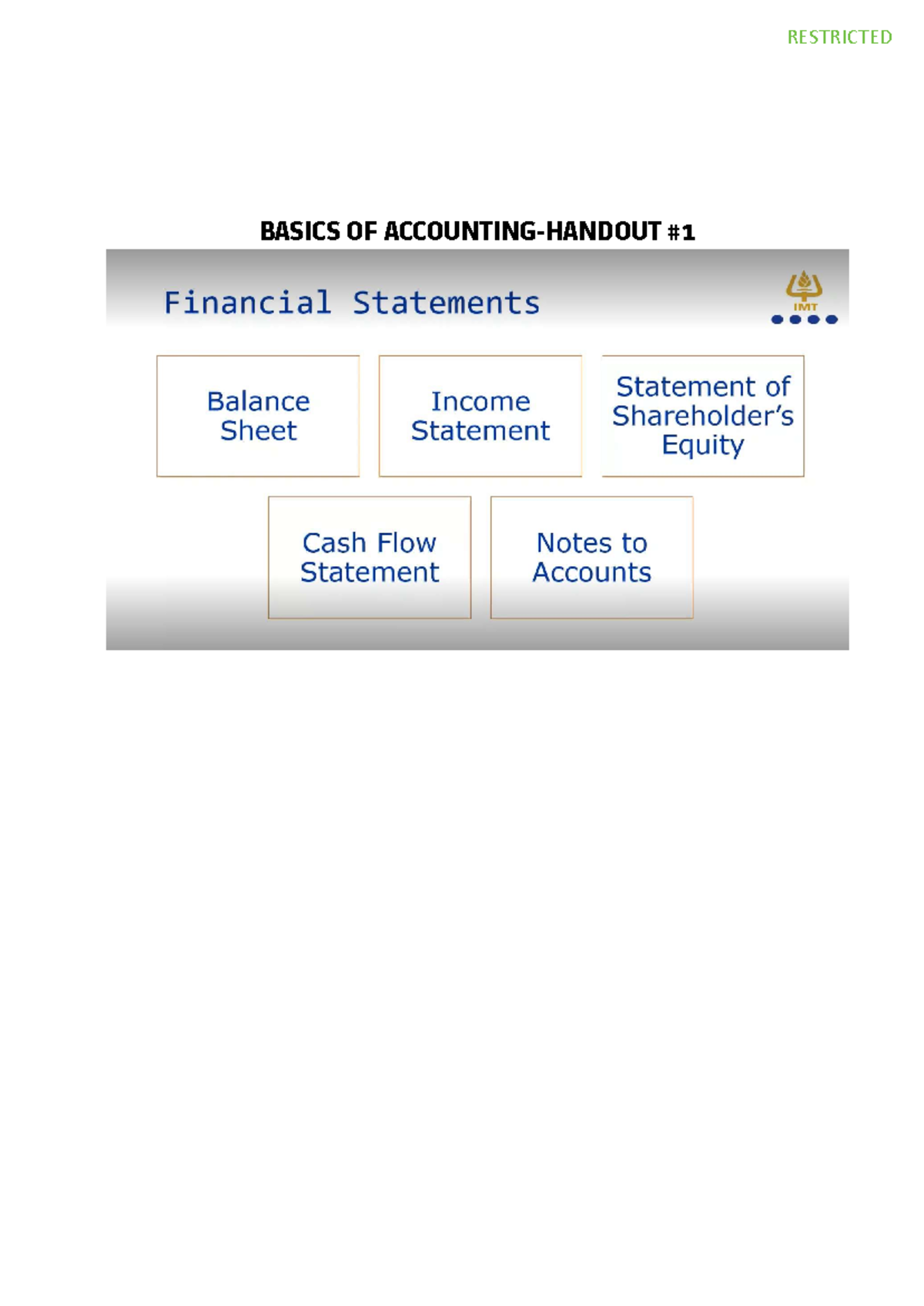 Foundation Course- Basics of Accounting handout - RESTRICTED BASICS OF ...
