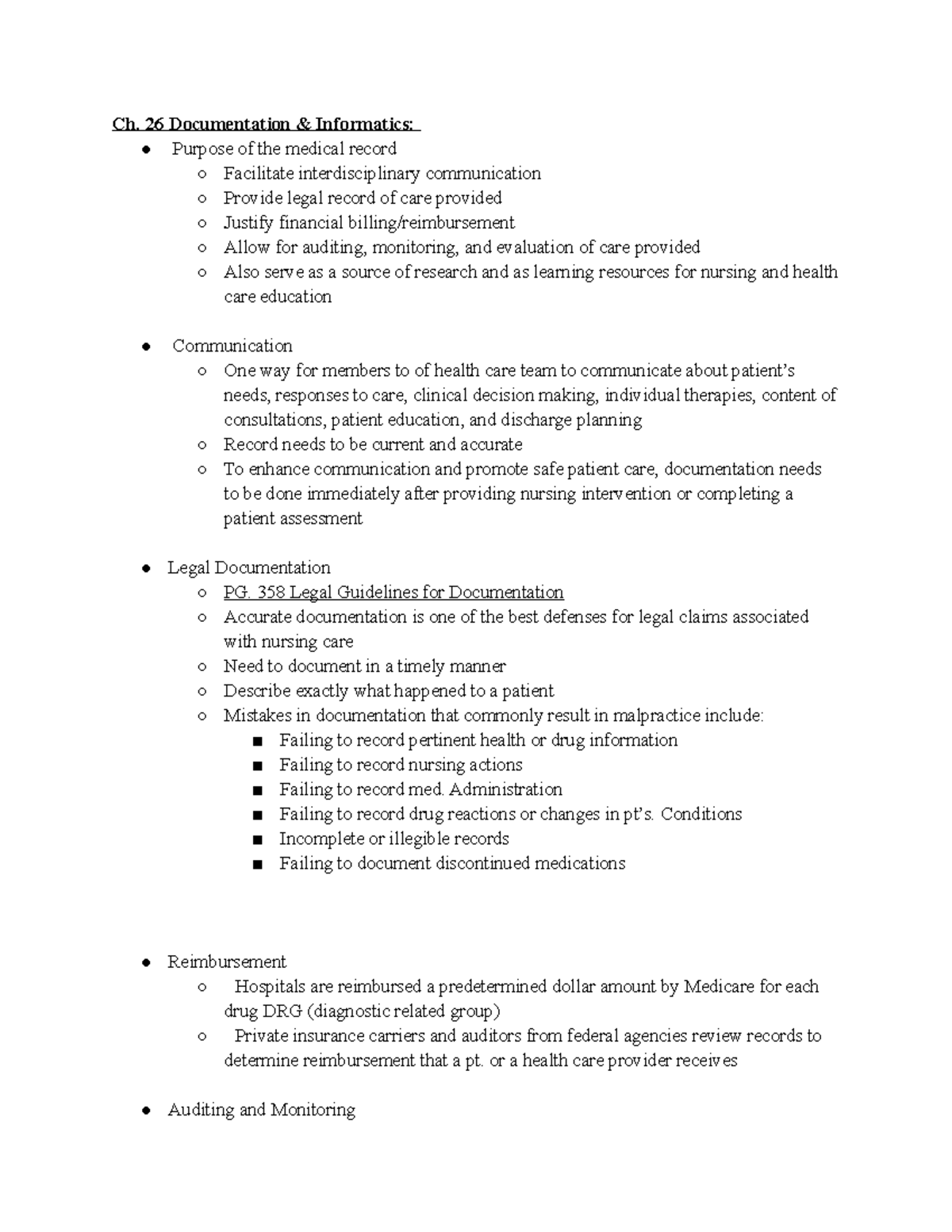 Chapter 26 Documentation And Informatics Studocu