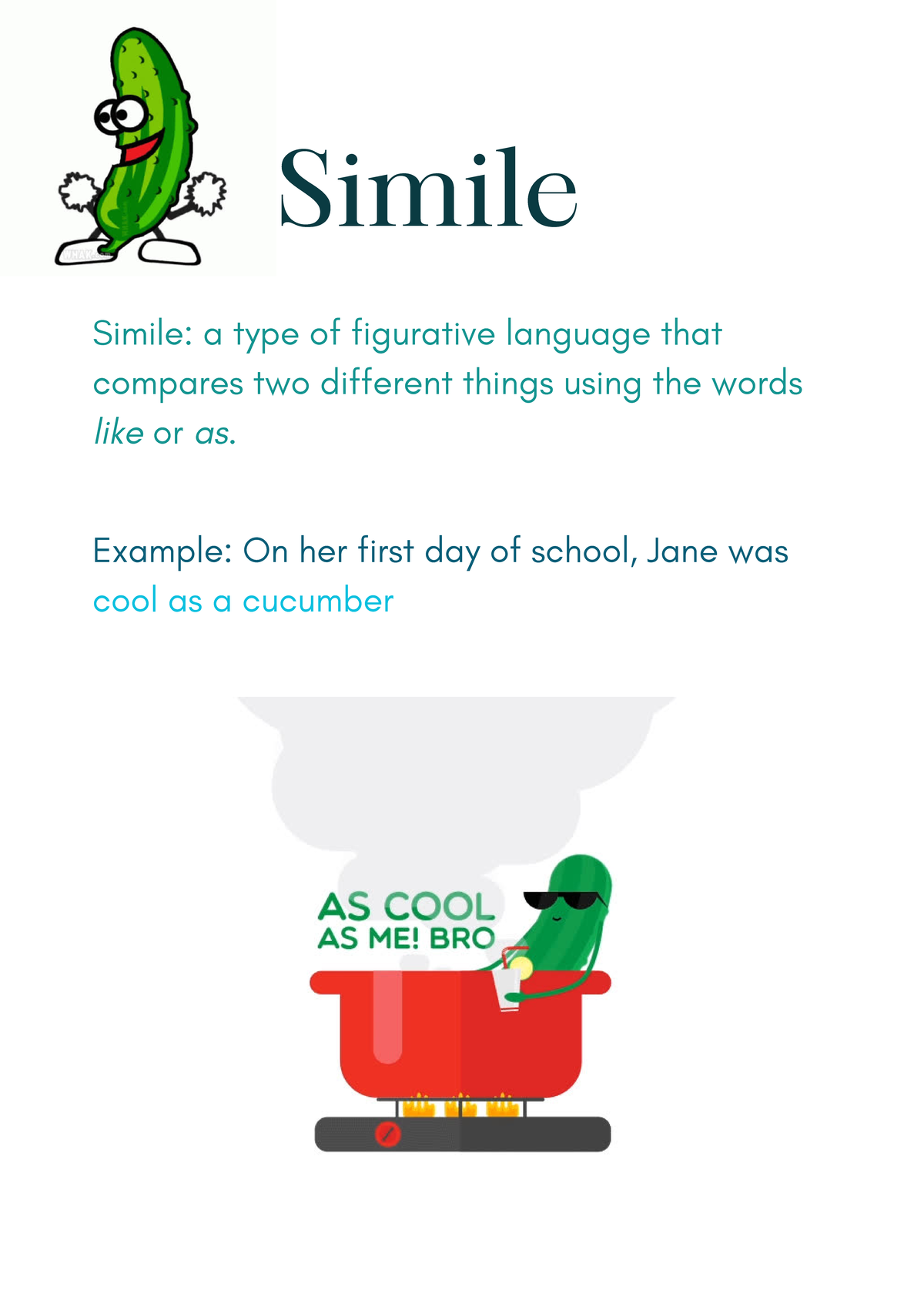 science practice - Simile Simile: a type of figurative language that ...