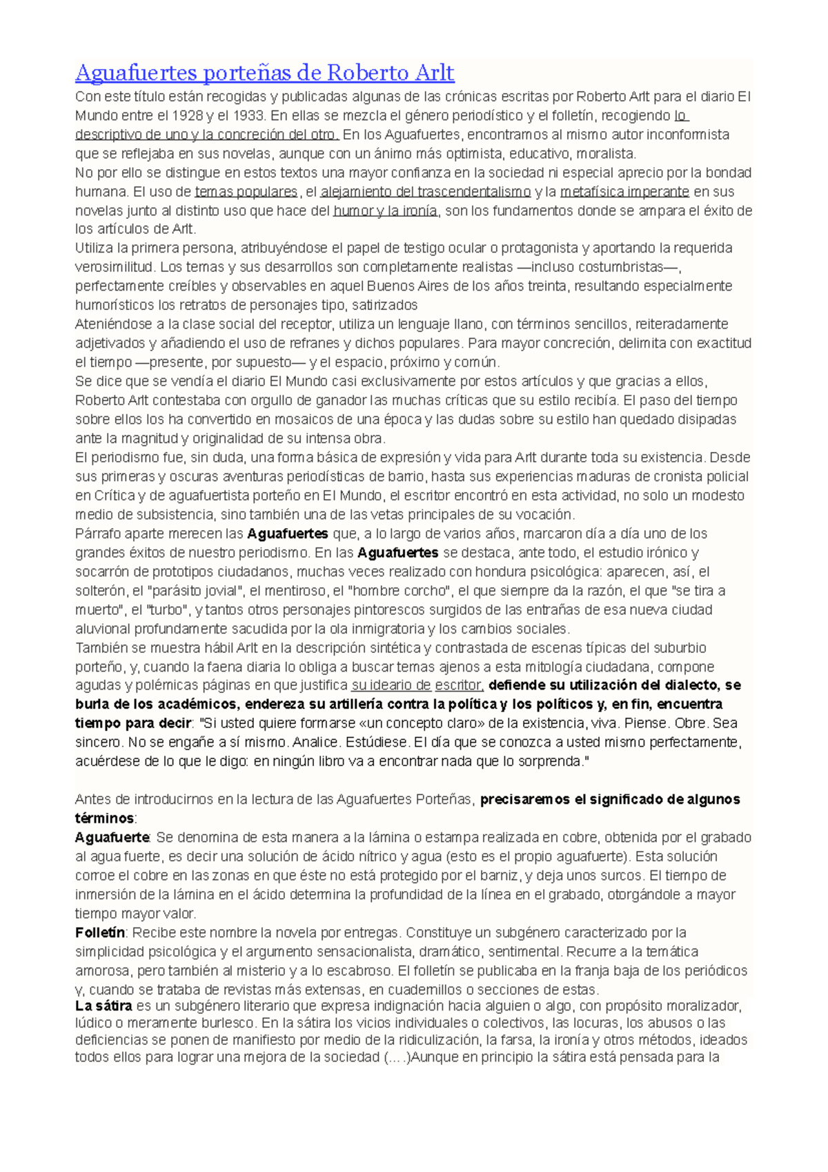 Resumen Aguafuertes Portenas Aguafuertes Portenas De Roberto Arlt Con Este Titulo Estan Recogidas Studocu