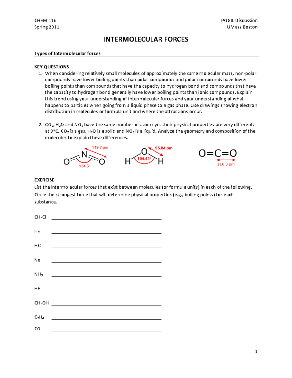 EXERCISE: Indicate whether it is an increase (+), decrease (-), or no ...